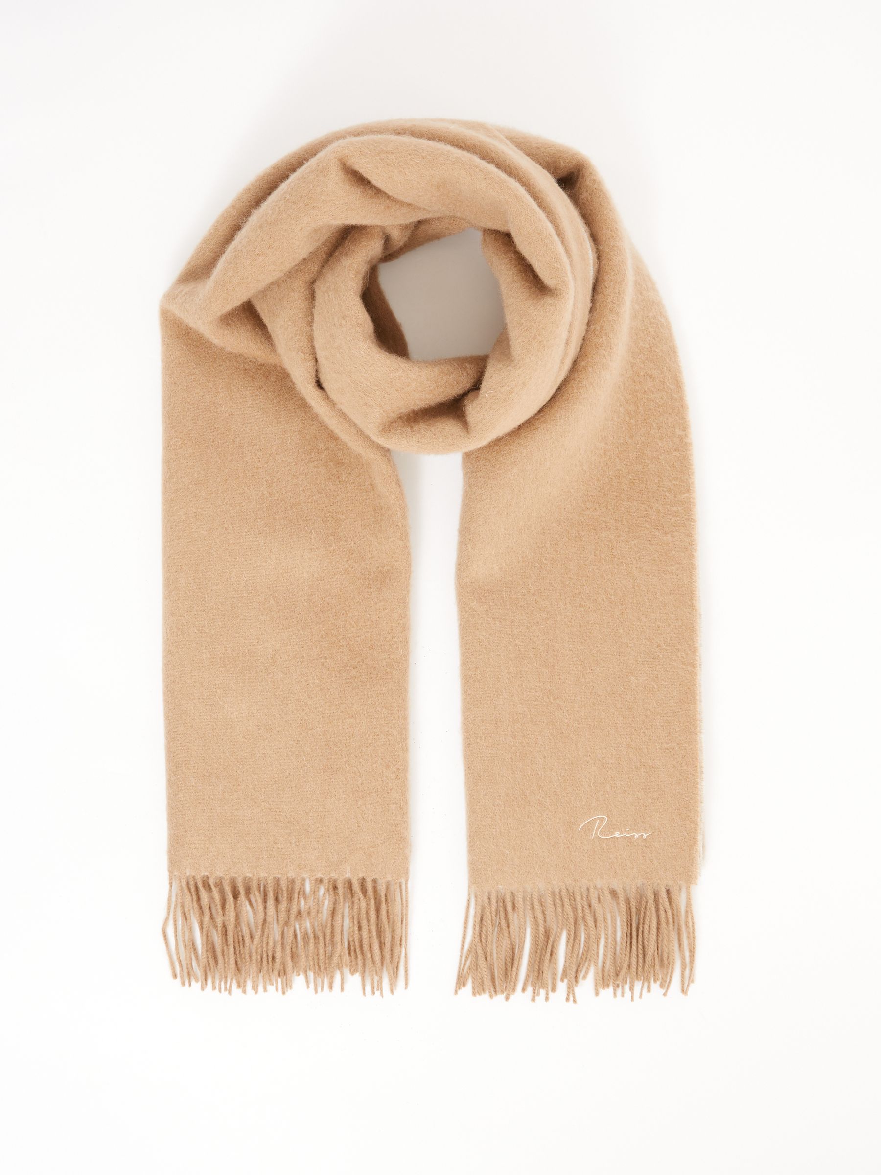 Wool-Cashmere Scarf in Camel - Image 4 of 6