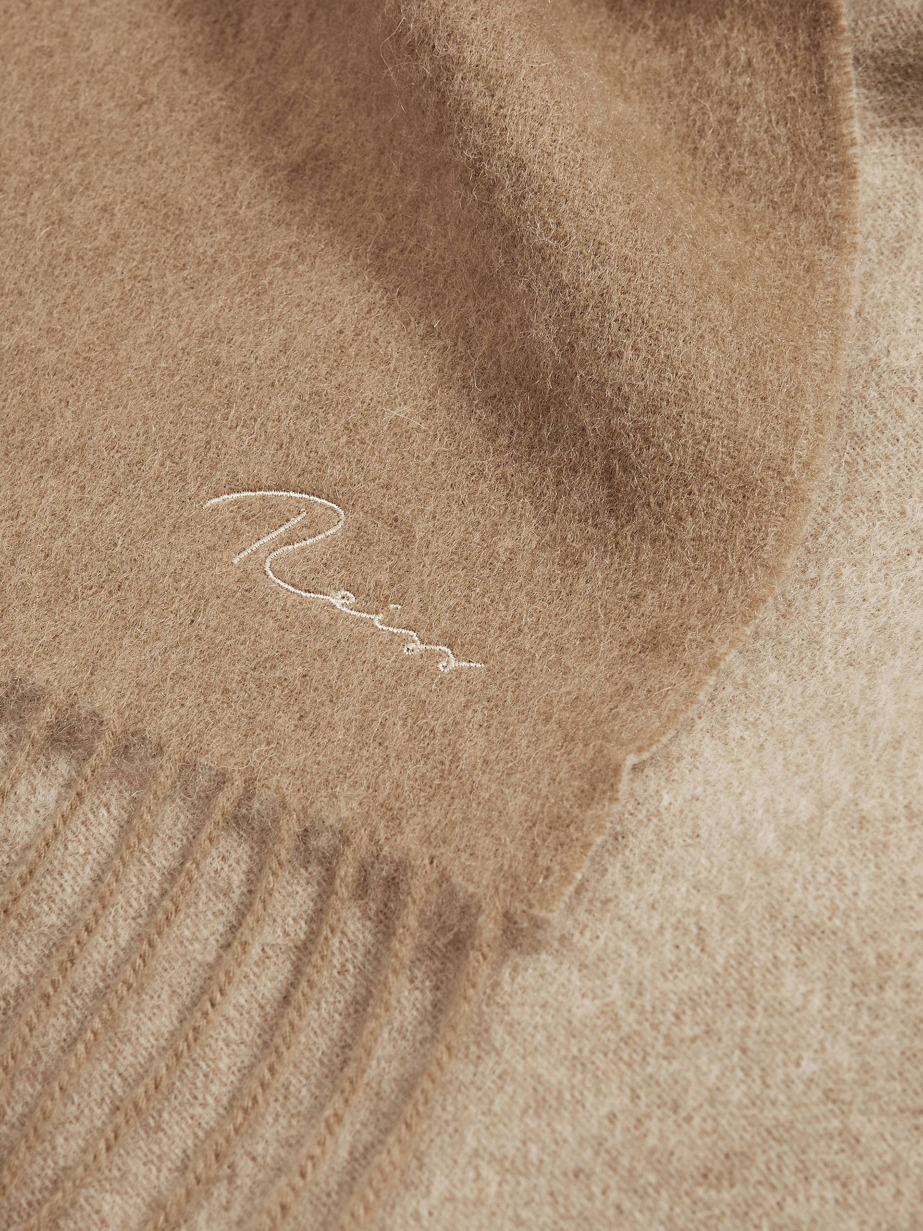 Wool-Cashmere Scarf in Camel - Image 5 of 6