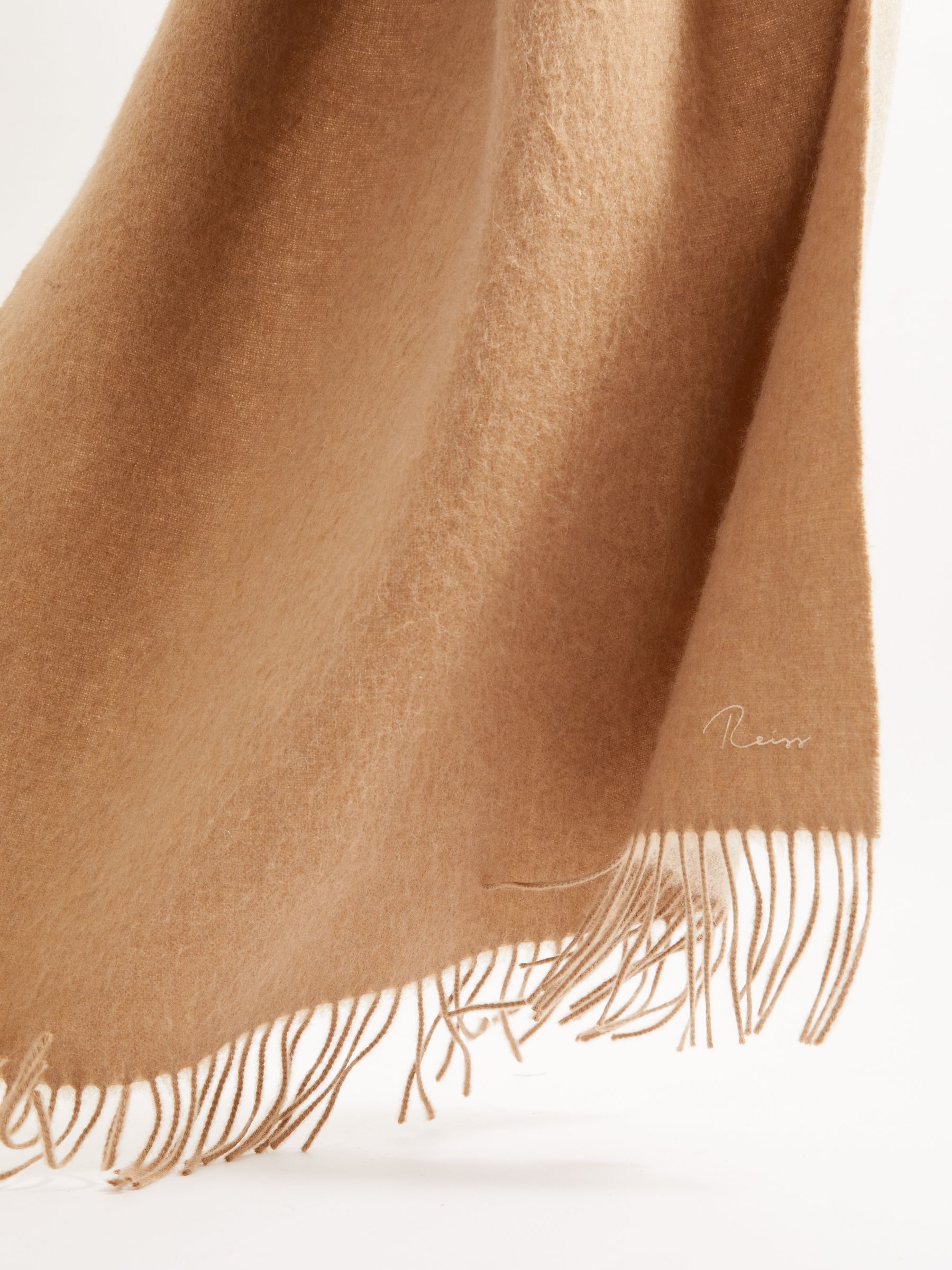 Wool-Cashmere Scarf in Camel - Image 6 of 6
