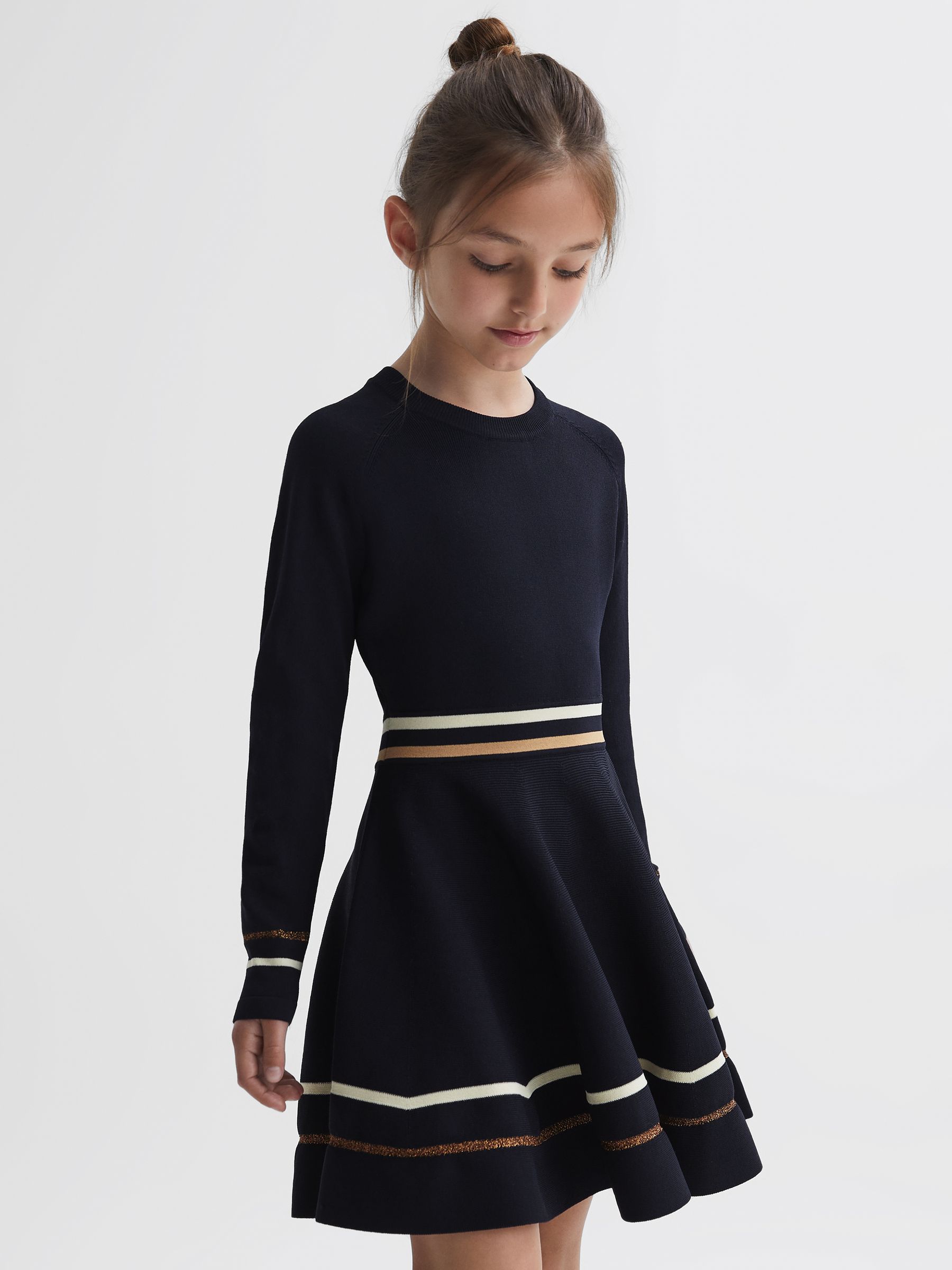 Junior Knitted Dress in Navy - Image 1 of 7
