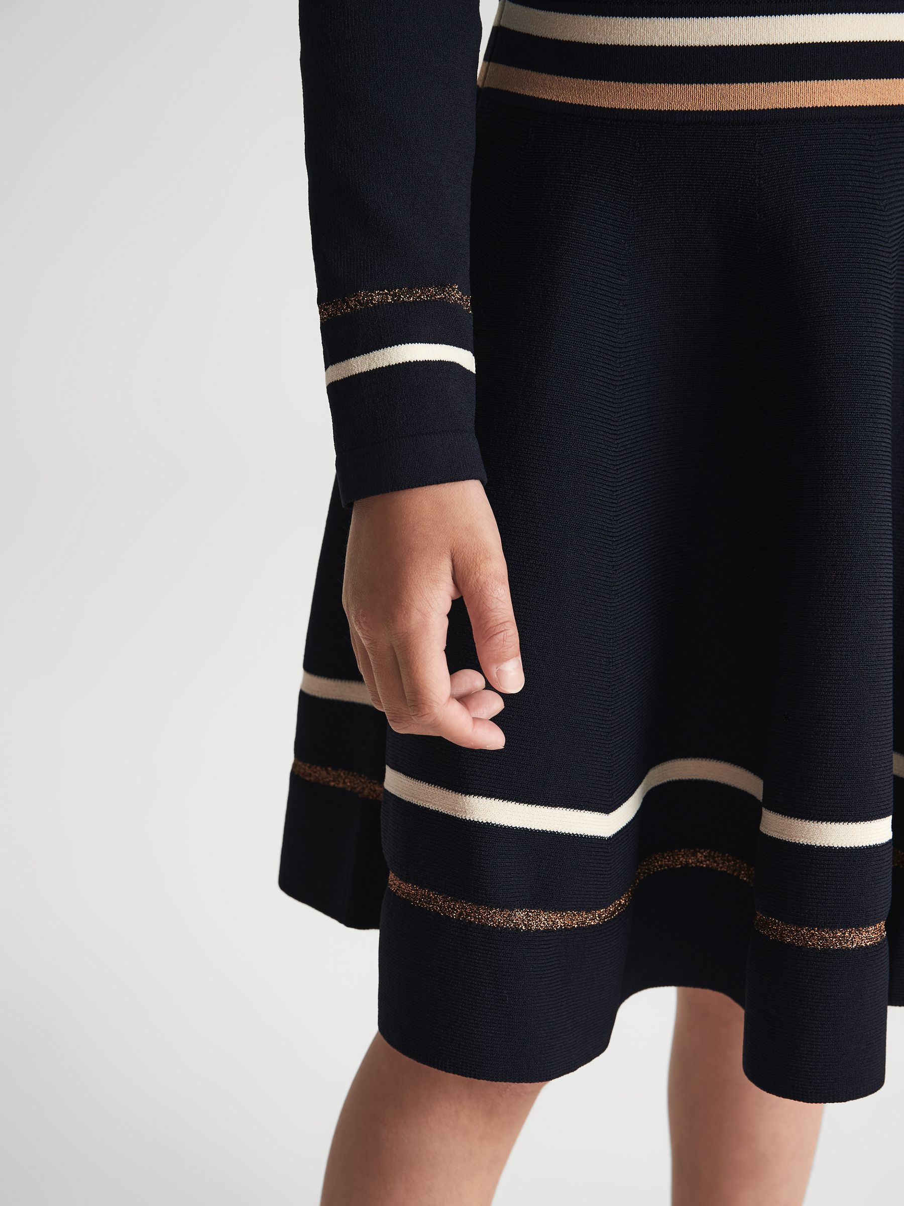 Junior Knitted Dress in Navy - Image 7 of 7