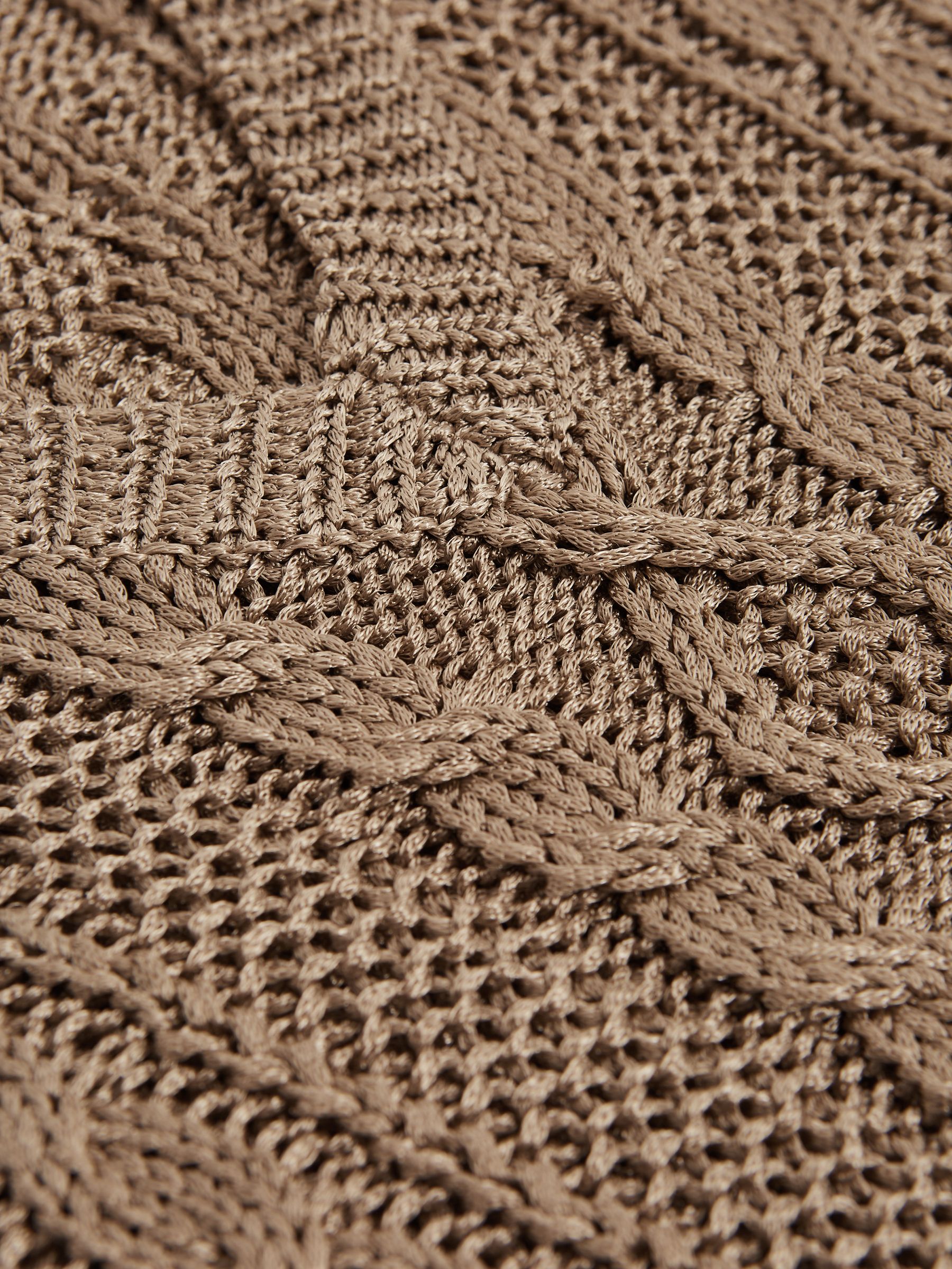 金色大童款麻花針織套衫 - 圖片 6/6