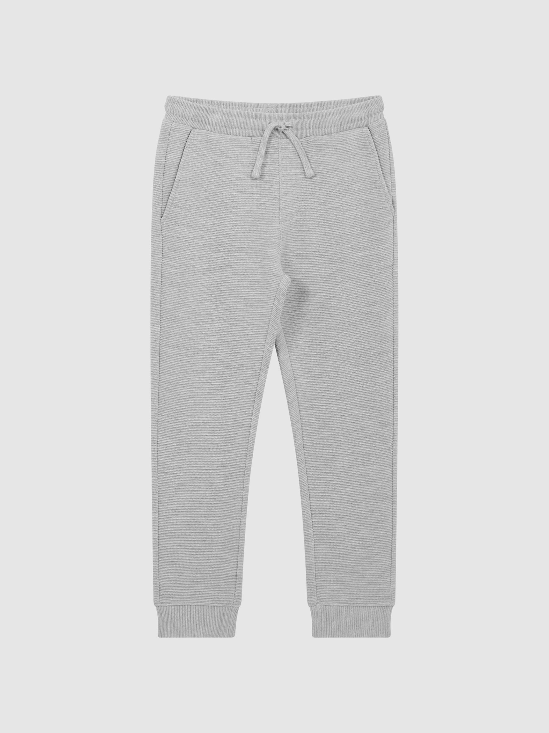 Junior Ribbed Jersey Joggers in Grey - Image 2 of 8 Junior Ribbed Jersey Joggers in Grey - Image 2 of 8