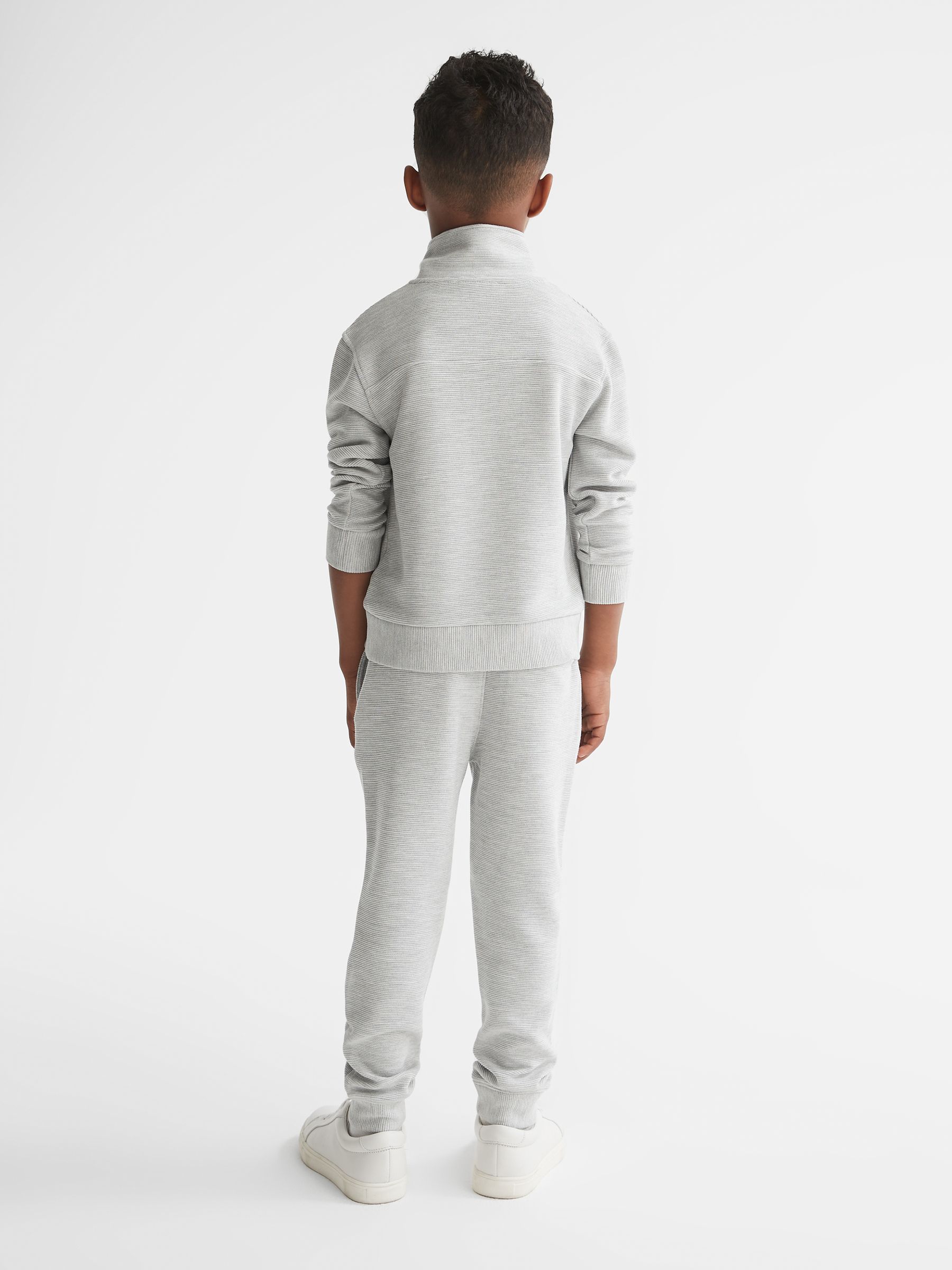Junior Ribbed Jersey Joggers in Grey - Image 7 of 8