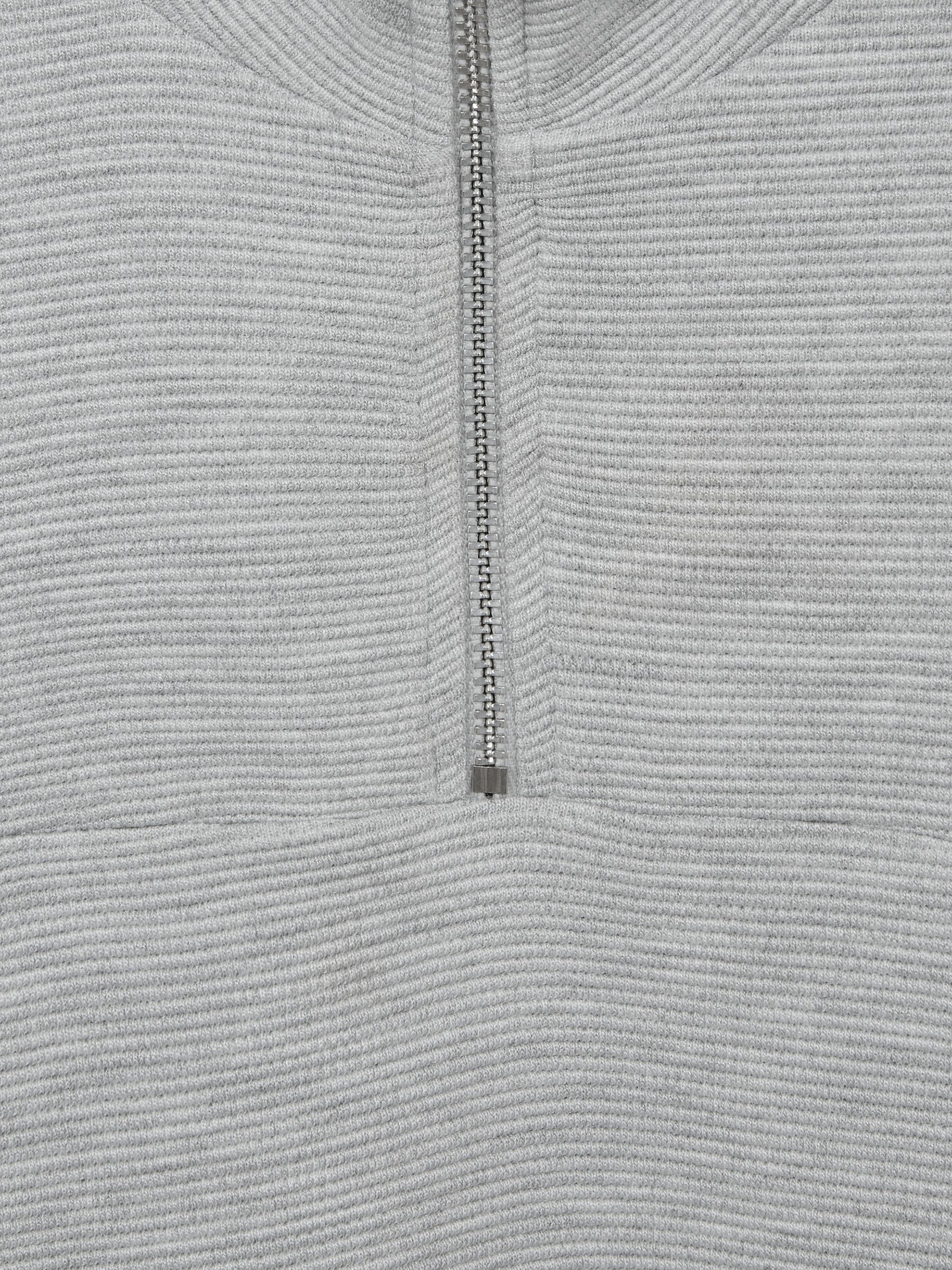 Junior Ribbed Half Zip Funnel Neck Jersey in Grey - Image 8 of 8