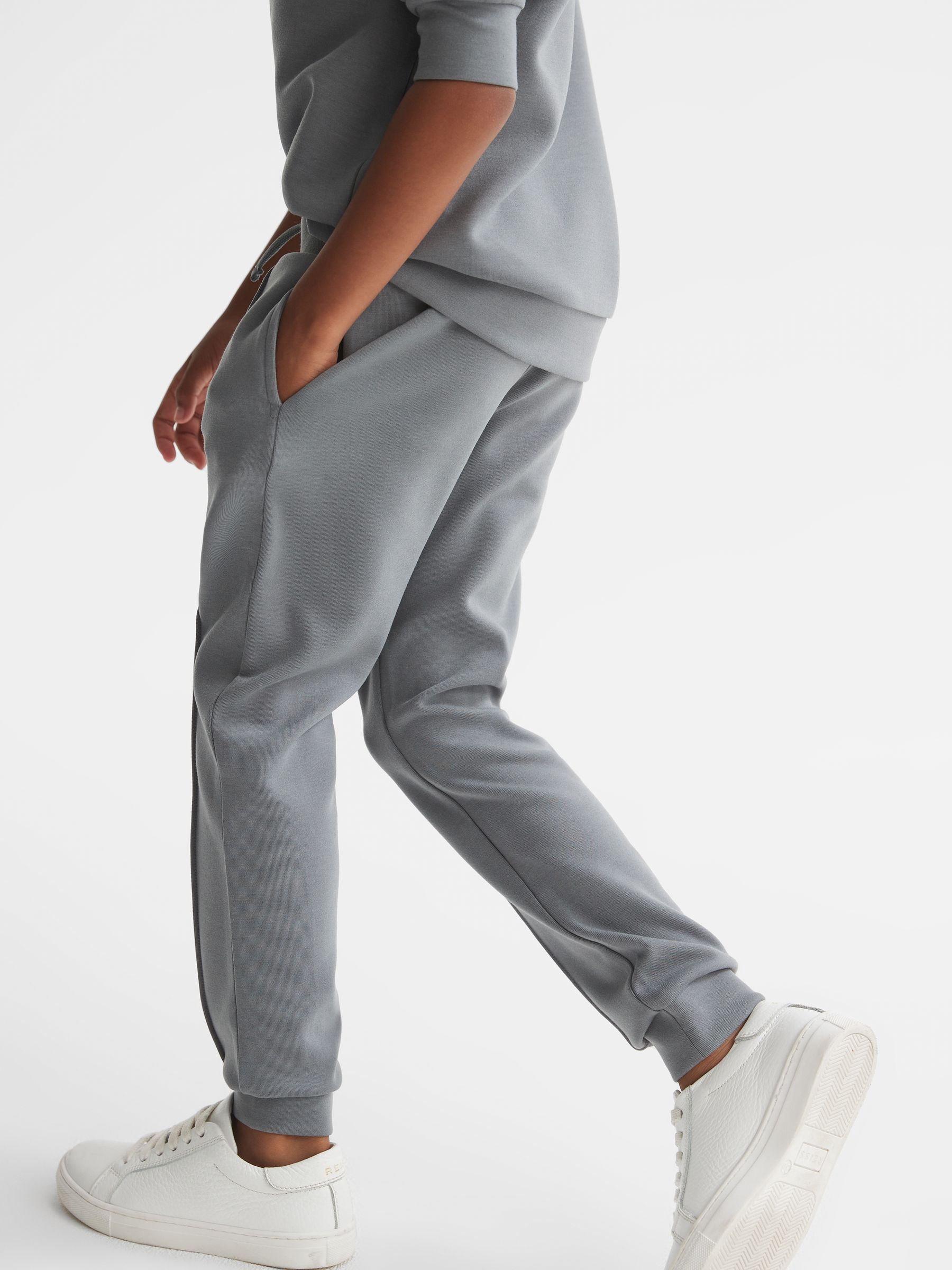Junior Drawstring Jersey Joggers in Sage - Image 3 of 5