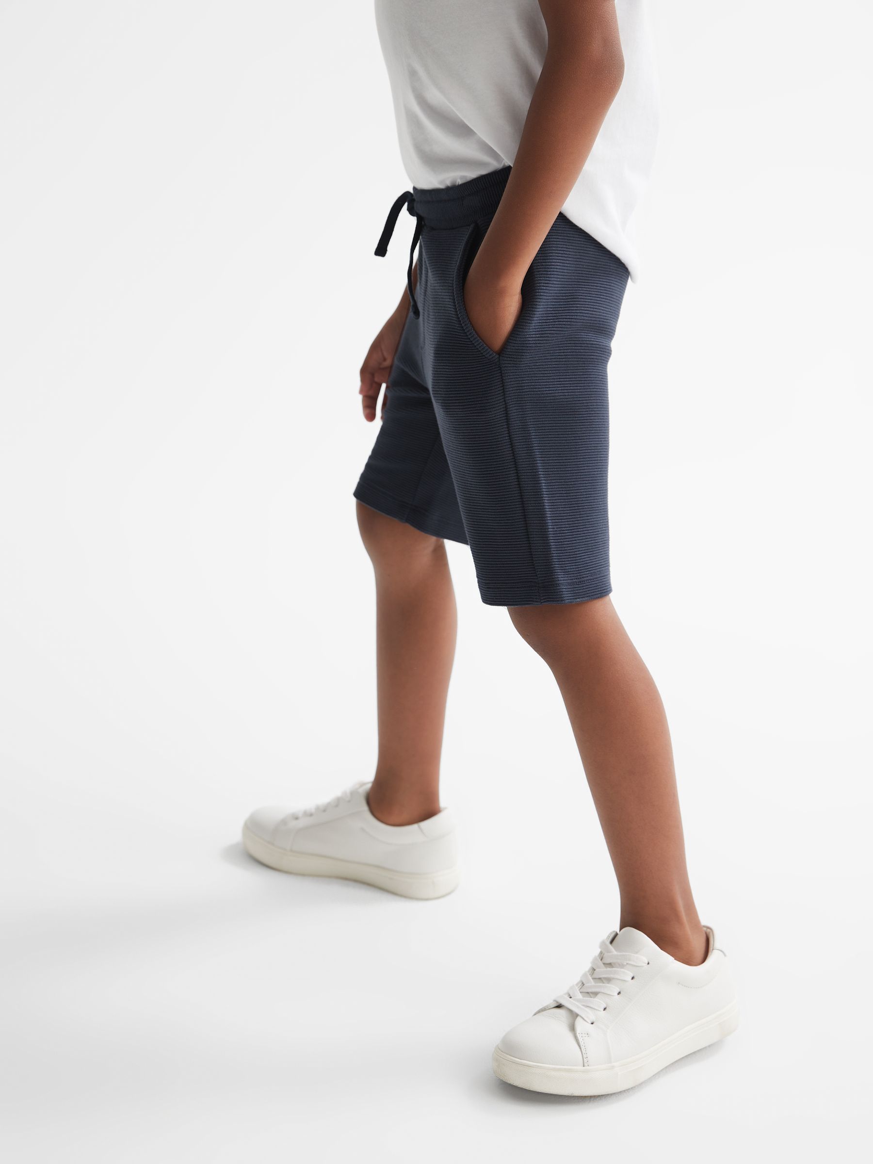 Junior Ribbed Jersey Shorts in Airforce Blue - Image 1 of 6