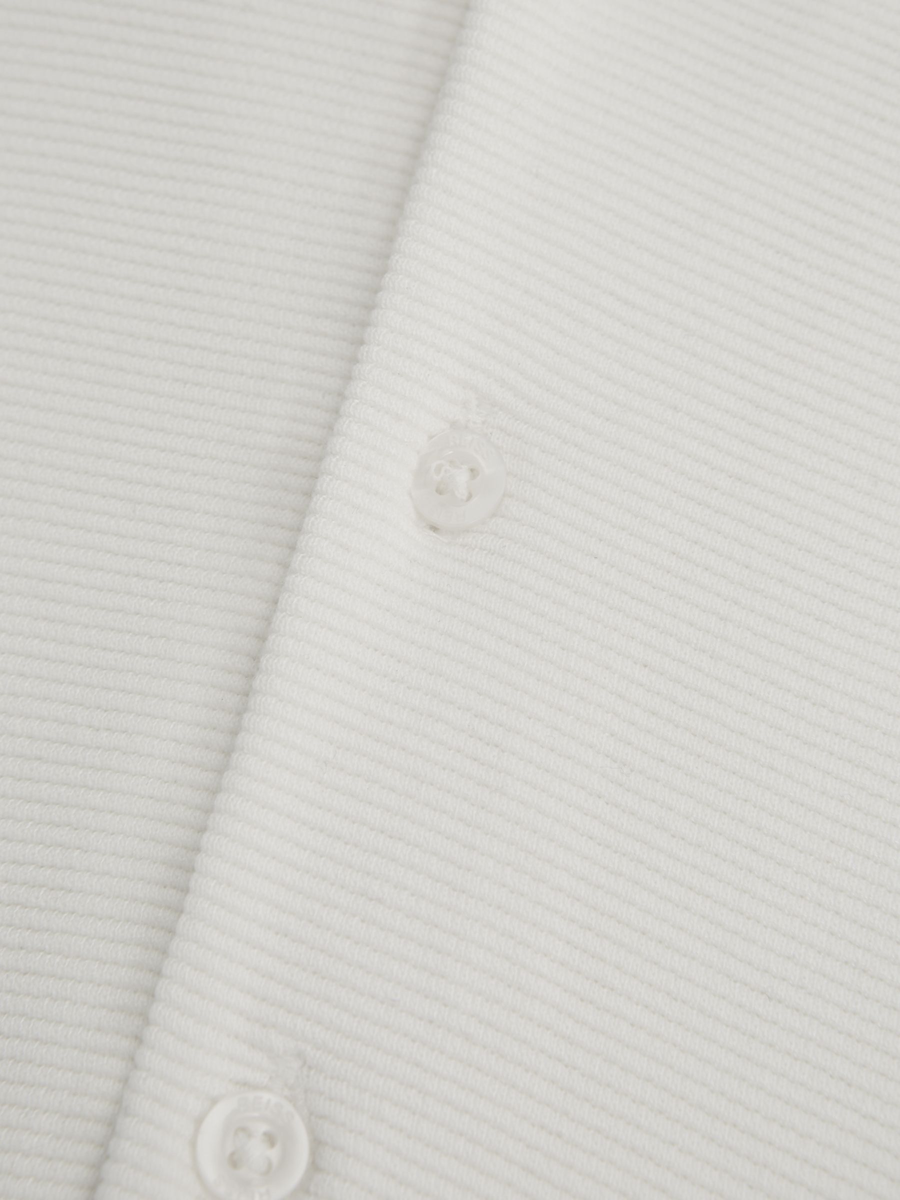 Senior Cuban Collar Ribbed Shirt in White - Image 6 of 6