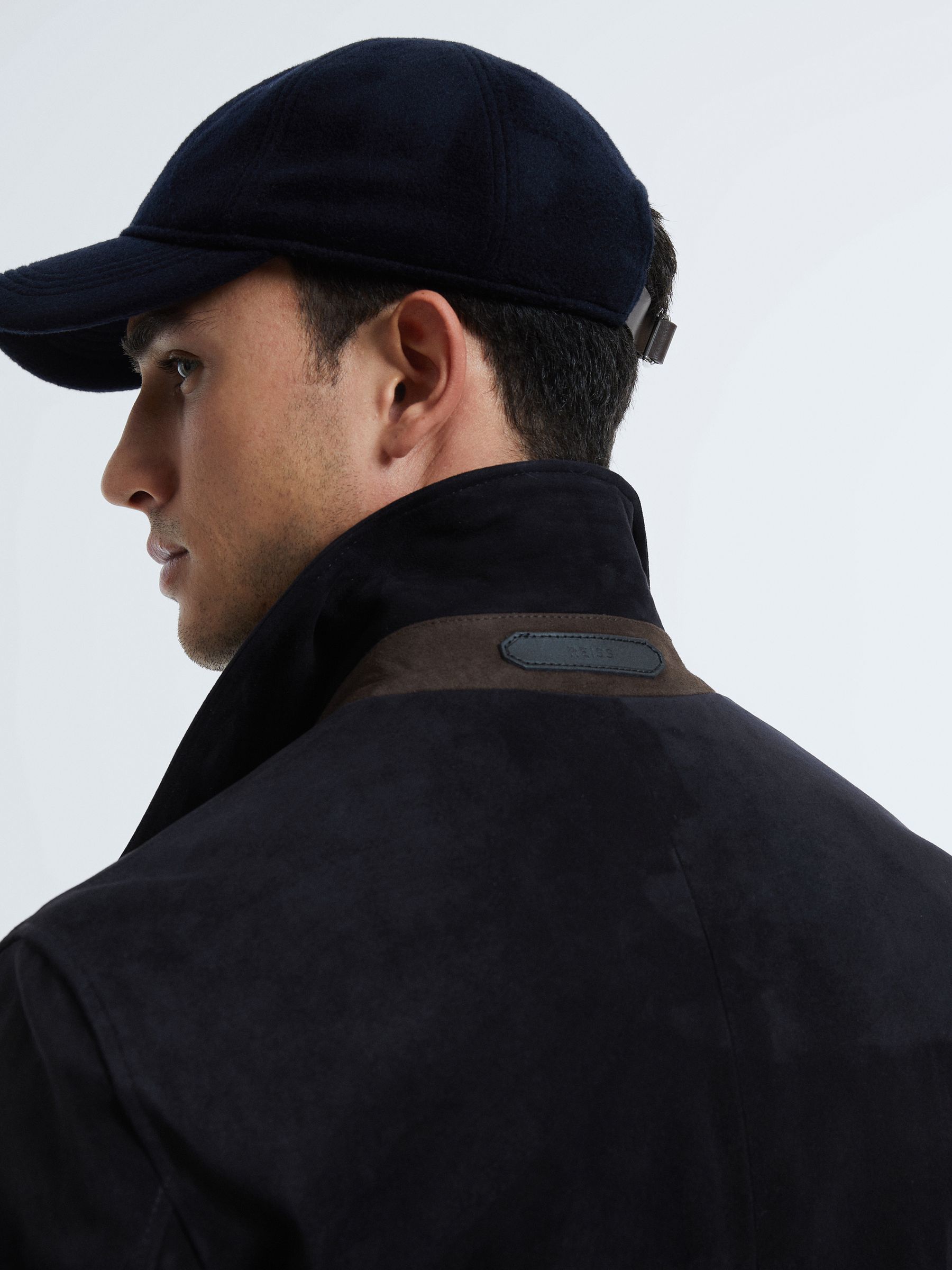 Atelier Metis Suede Zip-Through Jacket in Navy - Image 6 of 8