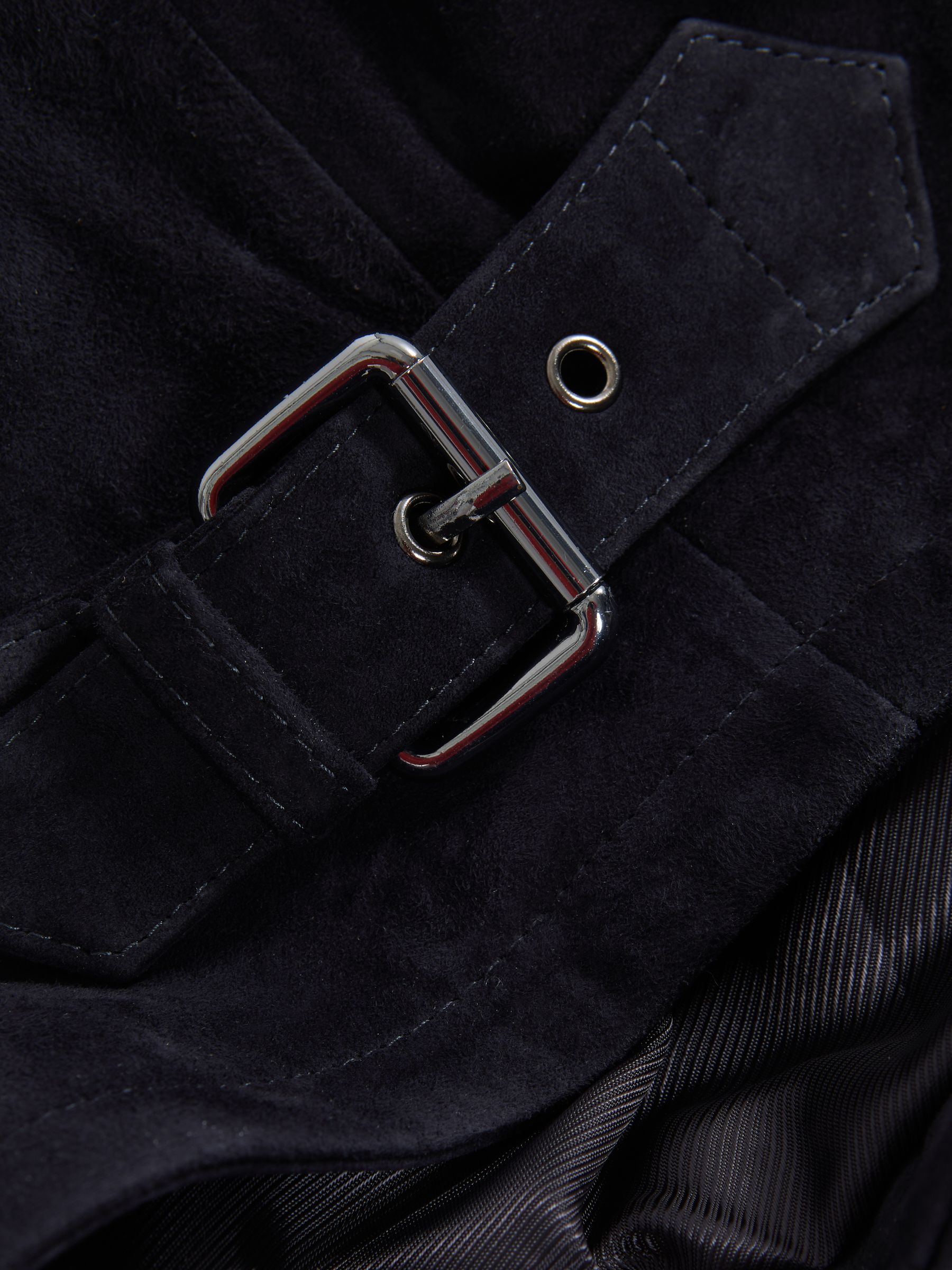 Atelier Metis Suede Zip-Through Jacket in Navy - Image 7 of 8