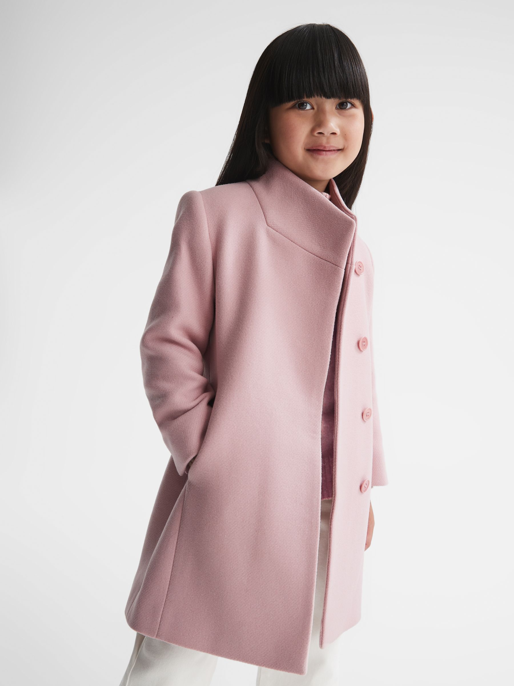 9-12 yrs Wool Blend Coat in Pink - Image 4 of 9