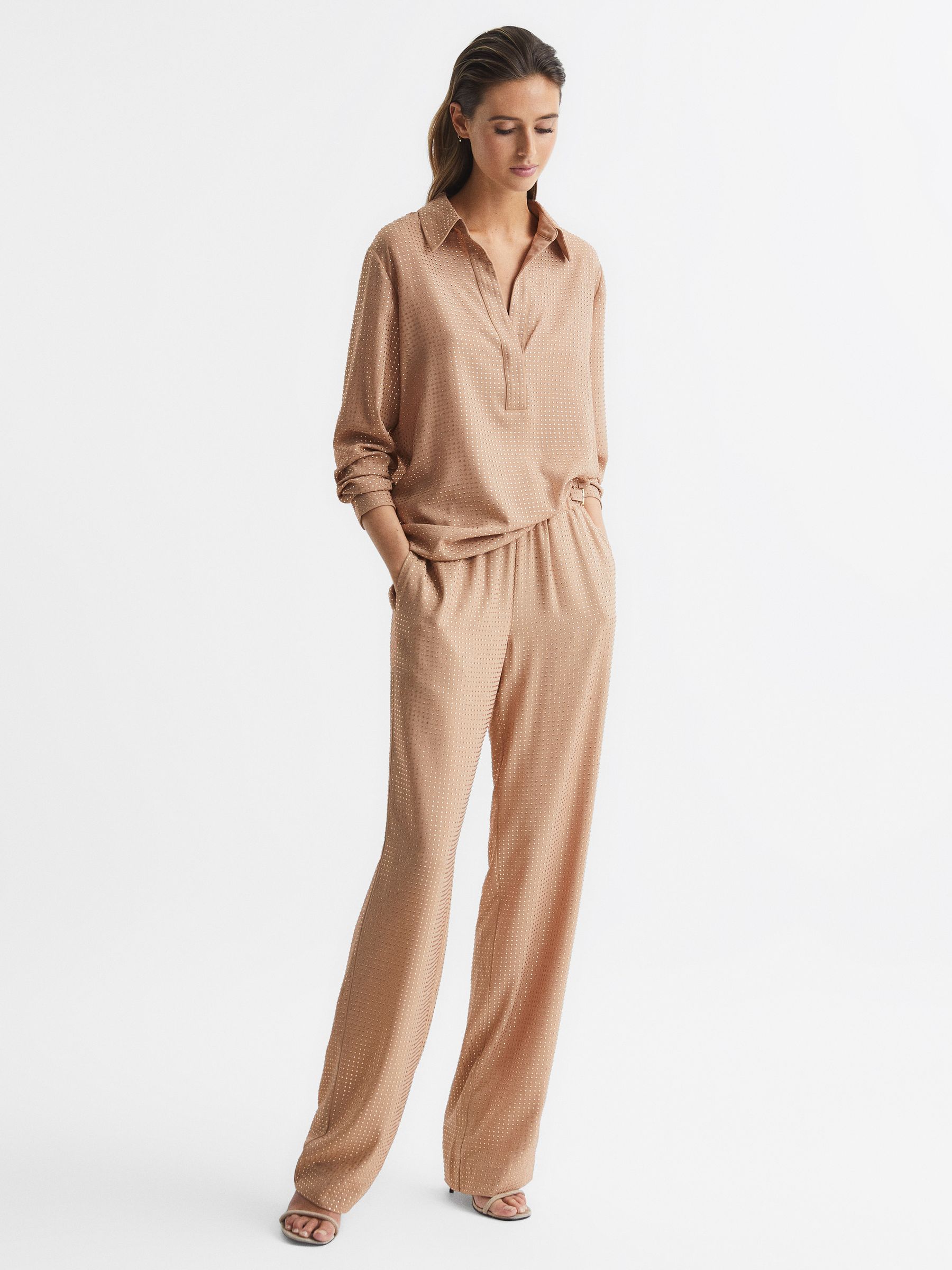 Embellished Long Sleeve Shirt in Nude - Image 6 of 8