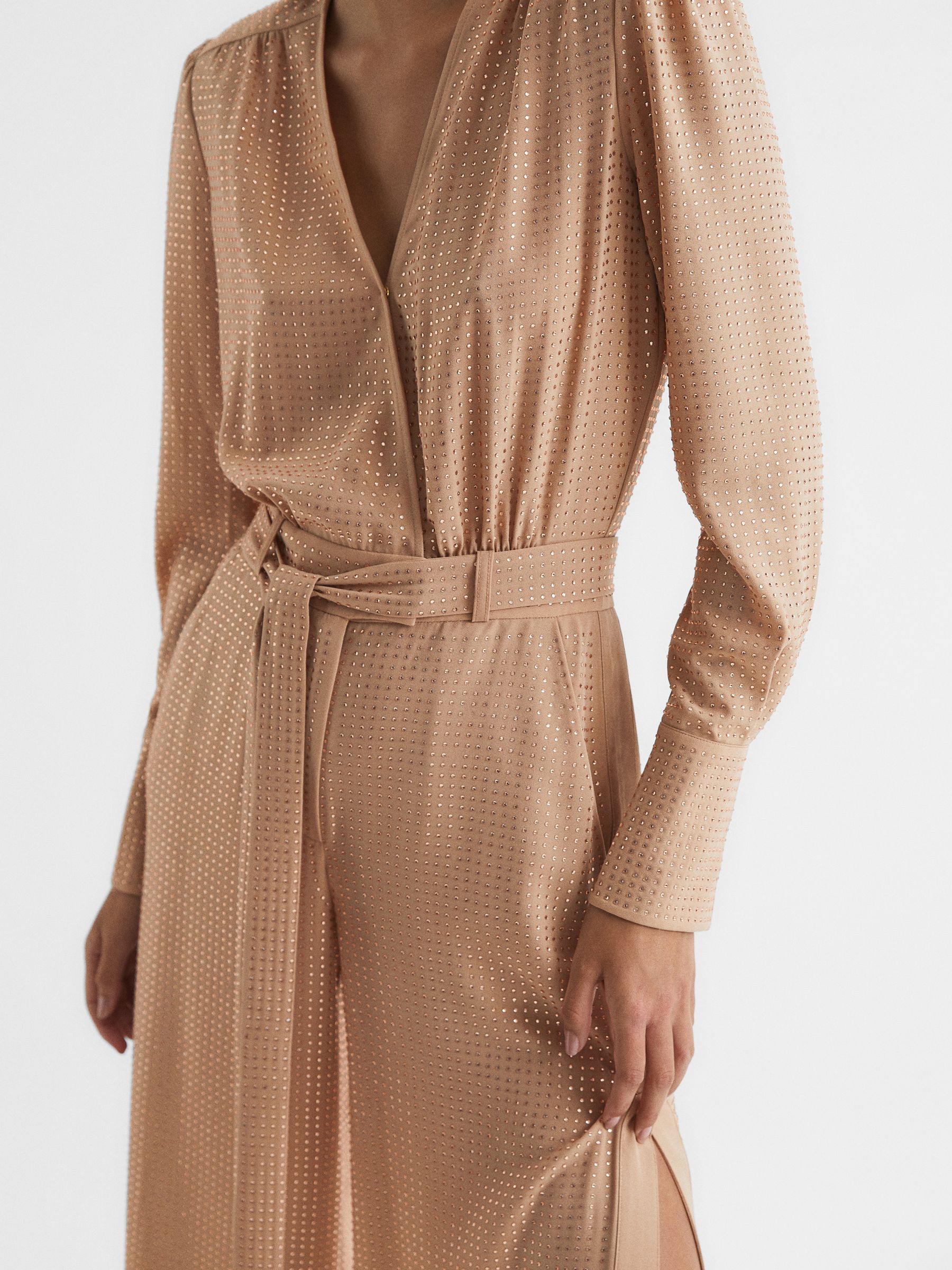 Embellished Jumpsuit in Nude - Image 4 of 7