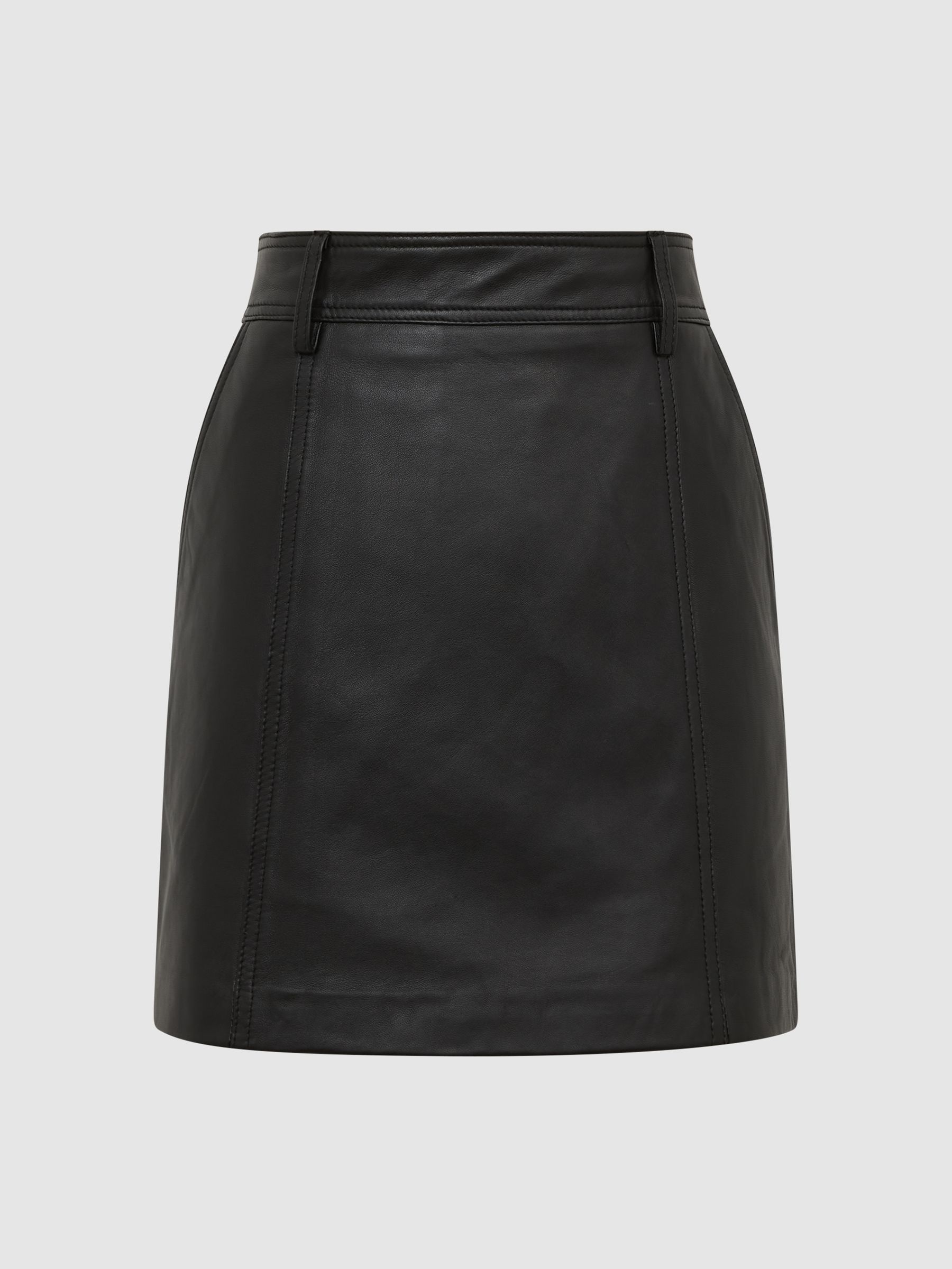 Leather Mini Skirt in Black - Image 2 of 6