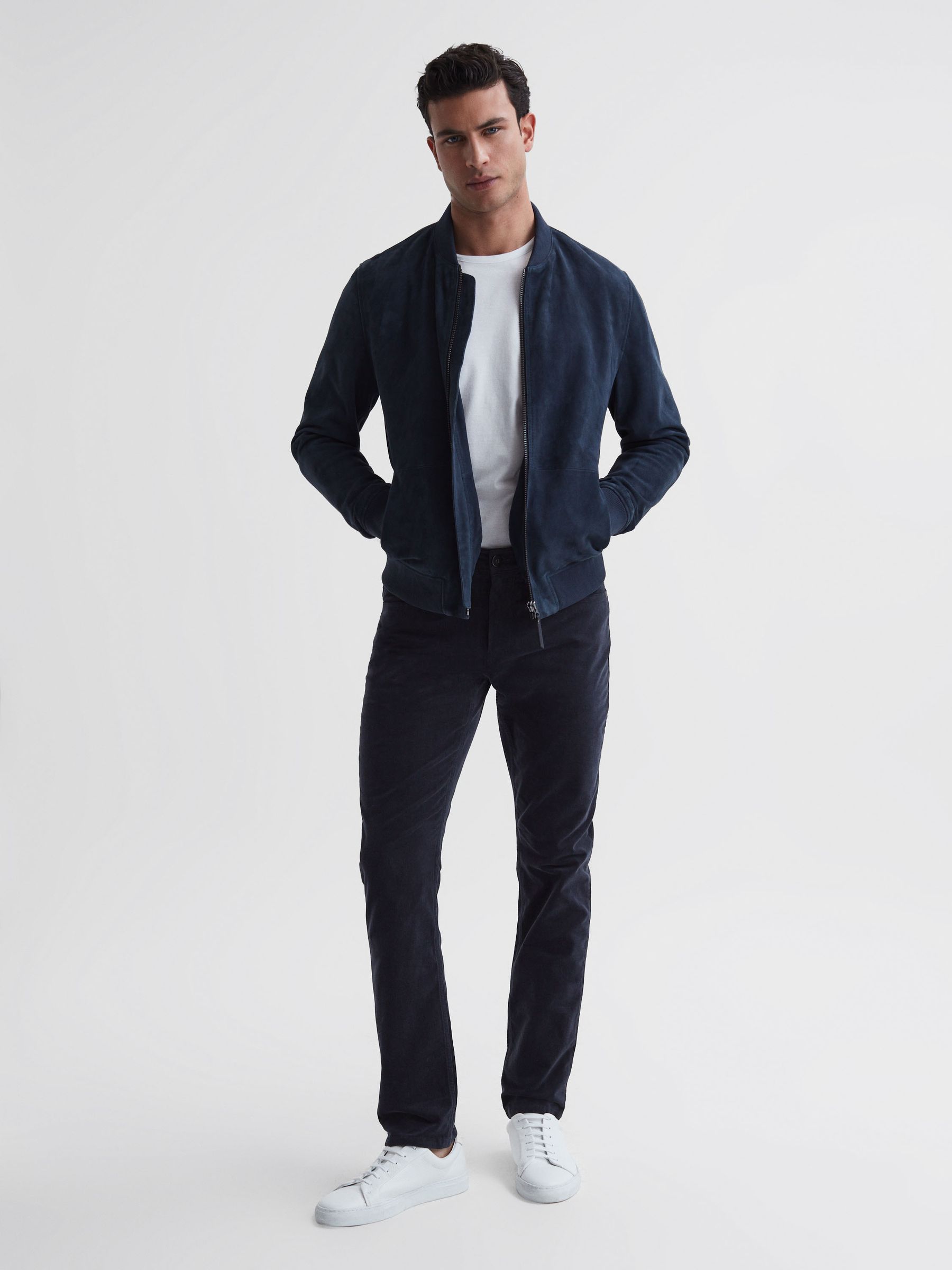 Paige High Stretch Slim Fit Corduroy Jeans in Deep Anchor - Image 3 of 7