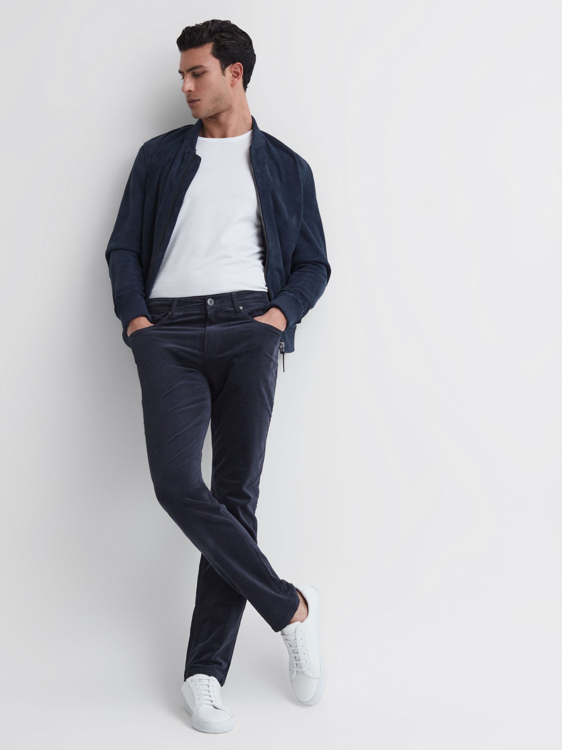 Paige High Stretch Slim Fit Corduroy Jeans in Deep Anchor - Image 7 of 7