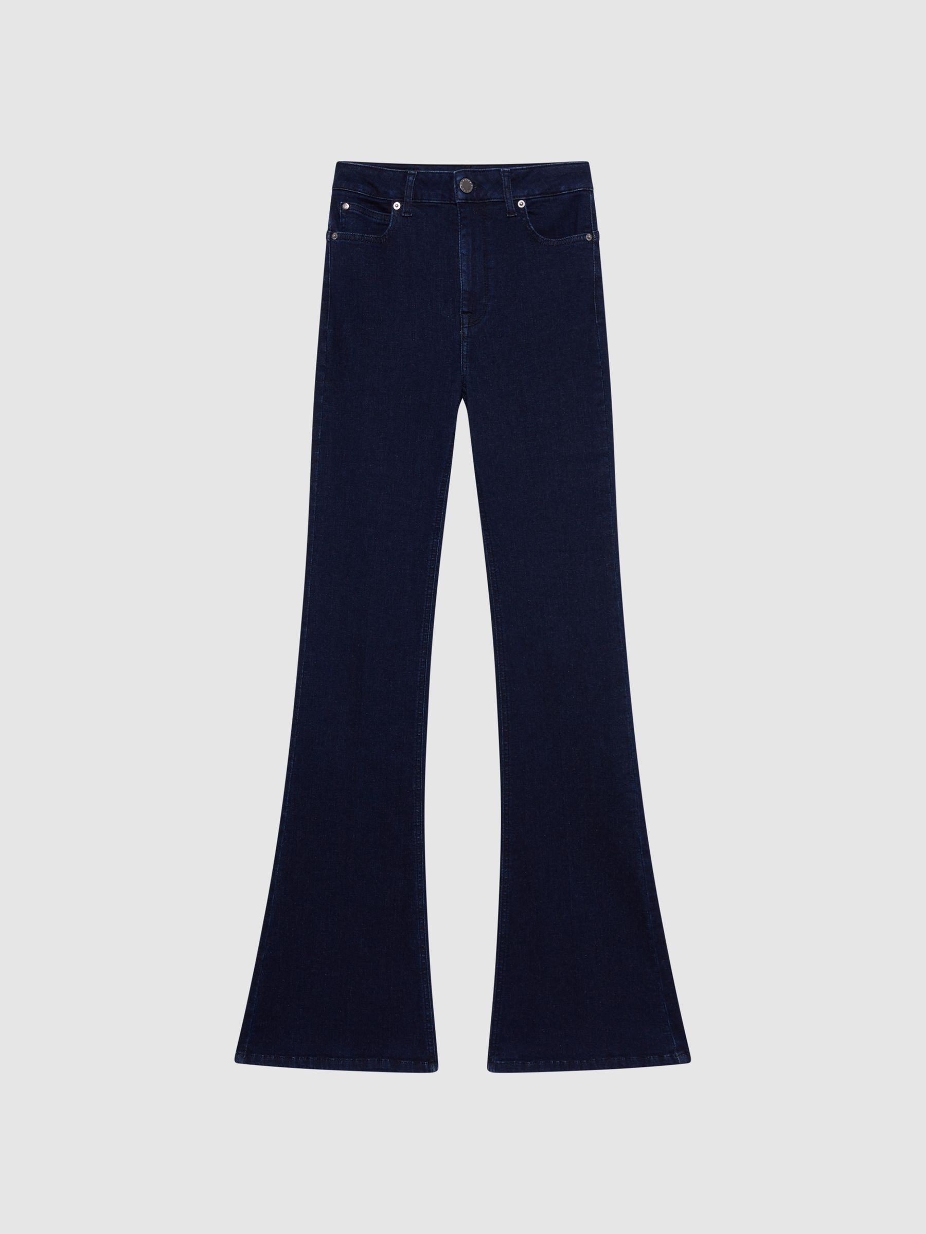 Contour High Rise Flared Jeans in Dark Blue - Image 2 of 9