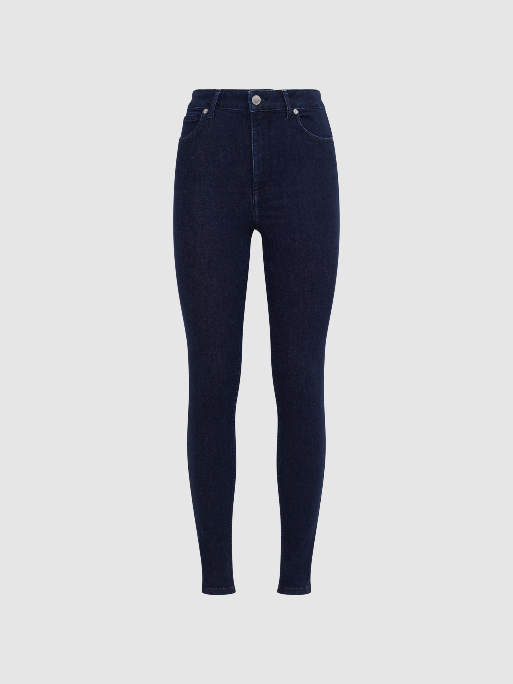 Contour High Rise Skinny Jeans in Dark Blue - Image 2 of 5