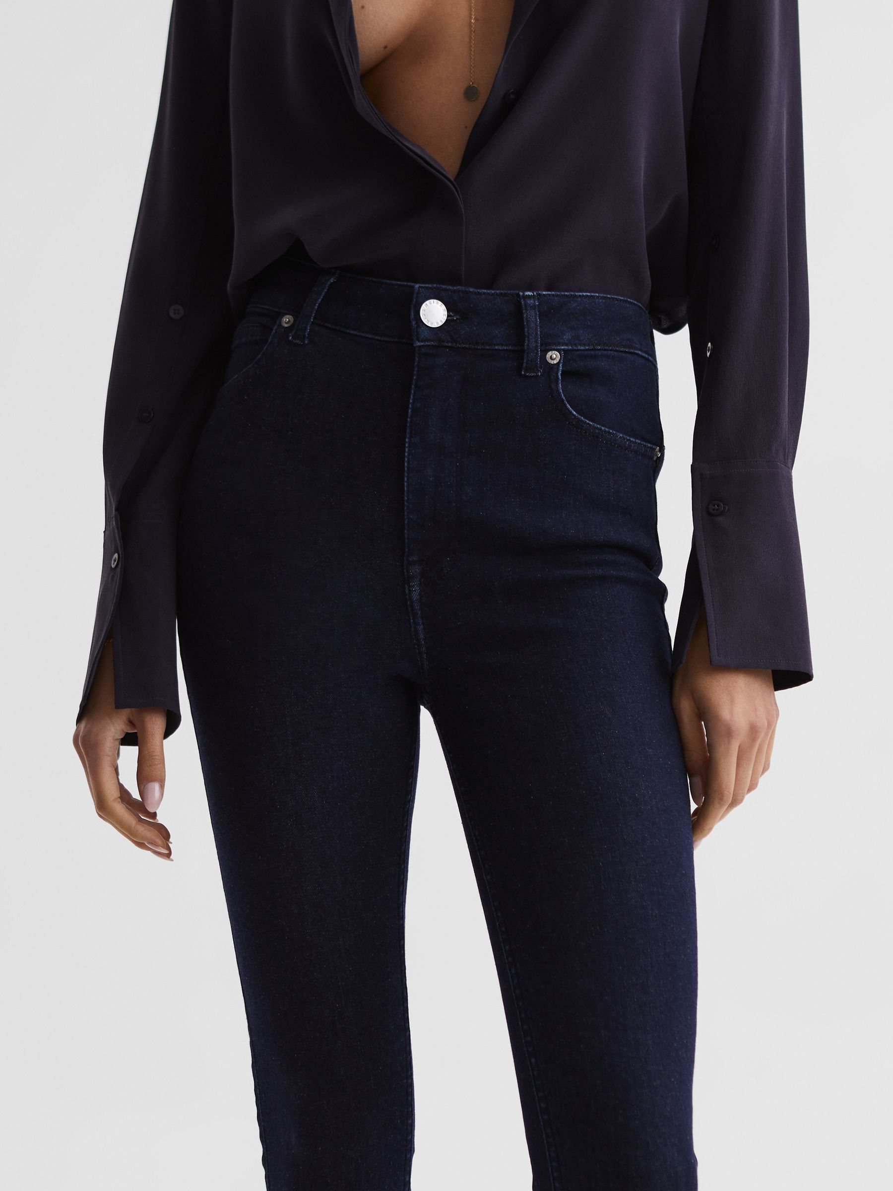 Contour High Rise Skinny Jeans in Dark Blue - Image 4 of 5