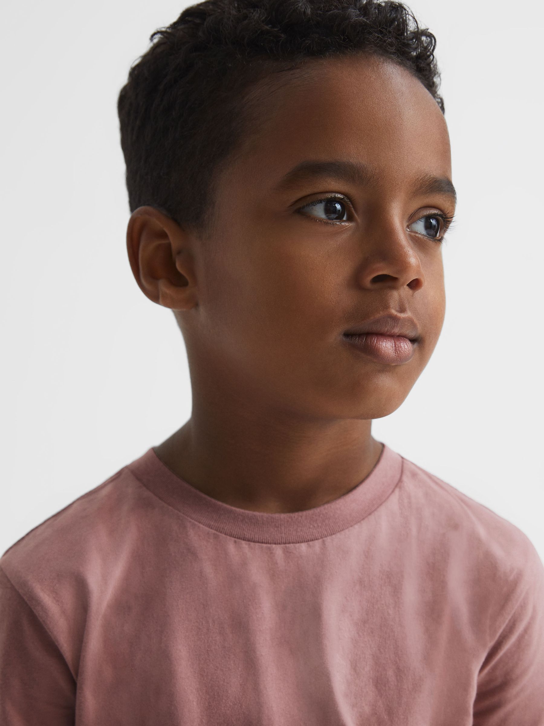 3-9 yrs Crew Neck T-Shirt in Dusty Rose - Image 4 of 7