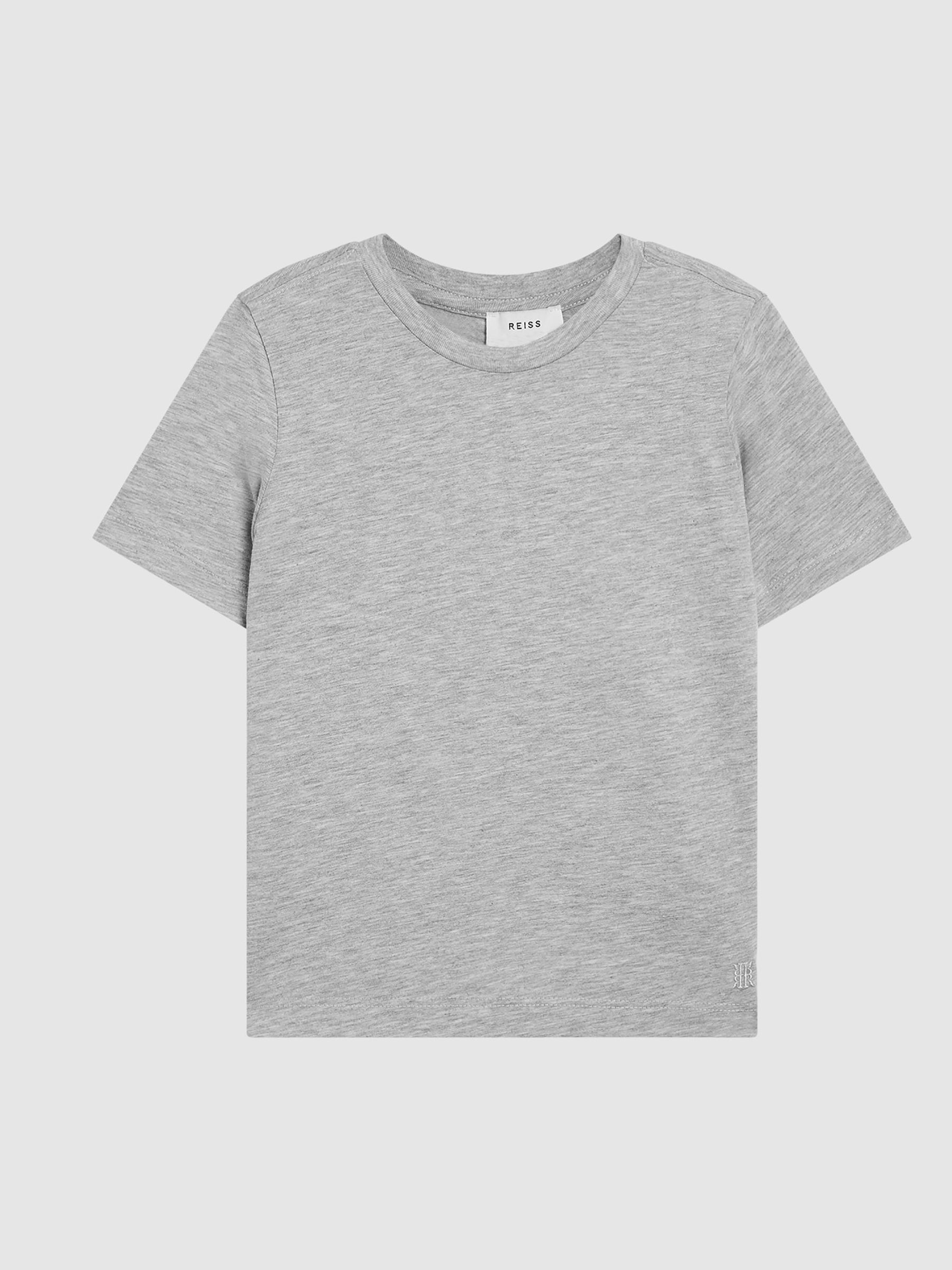 3-9 yrs Crew Neck T-Shirt in Grey Melange - Image 2 of 7