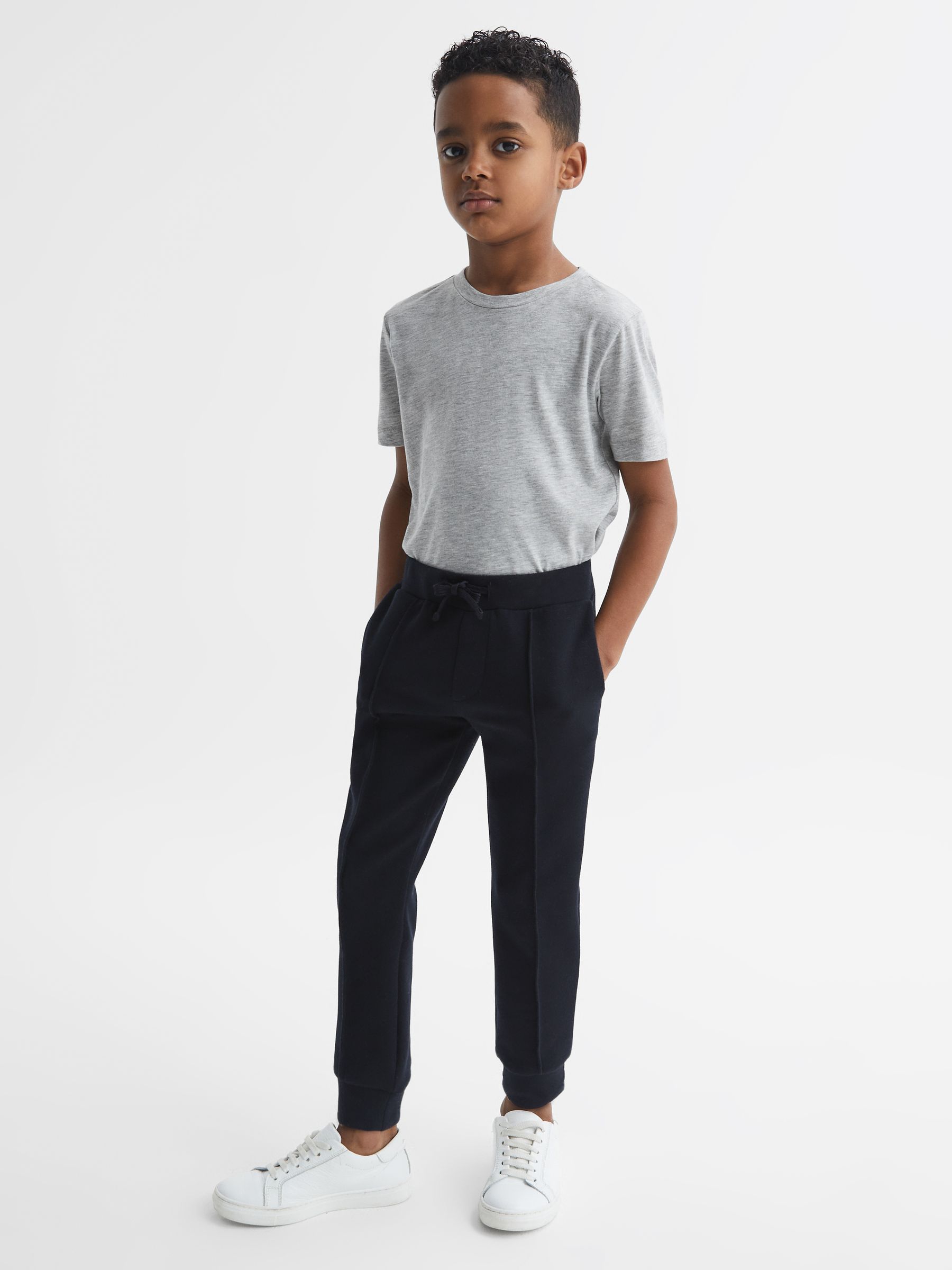 3-9 yrs Crew Neck T-Shirt in Grey Melange - Image 3 of 7