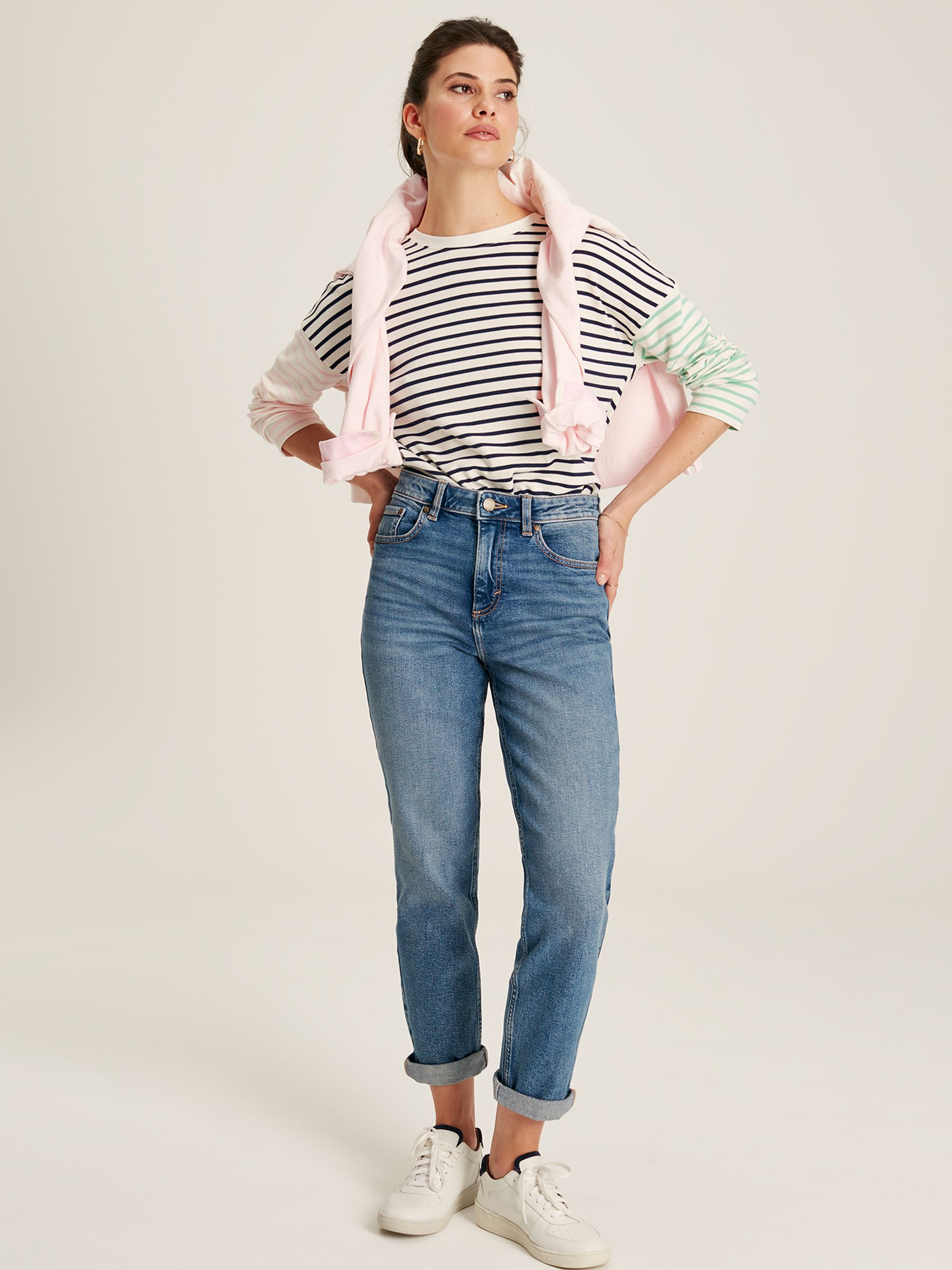 Esther Navy Blue Drop Shoulder Long Sleeve Top - Image 3 of 5