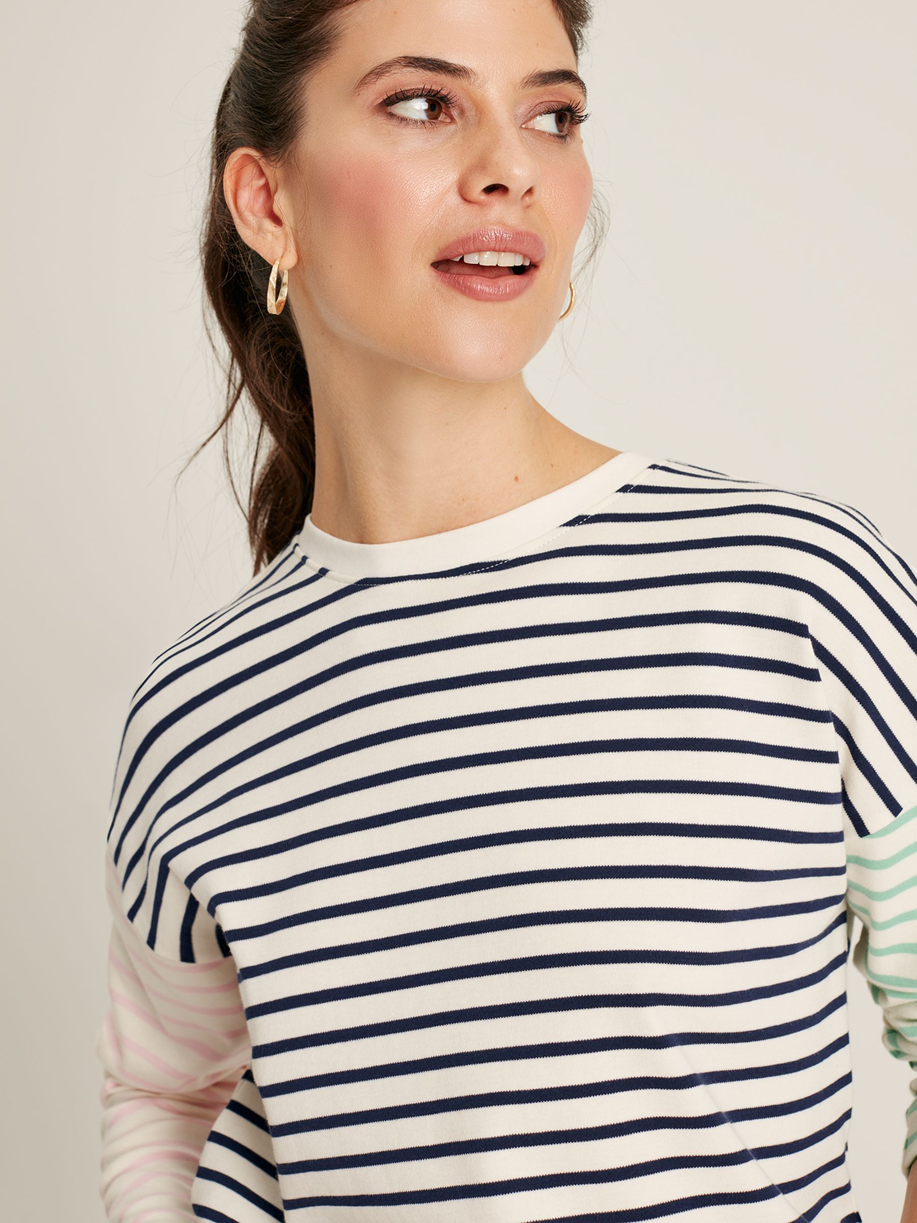 Esther Navy Blue Drop Shoulder Long Sleeve Top - Image 4 of 5