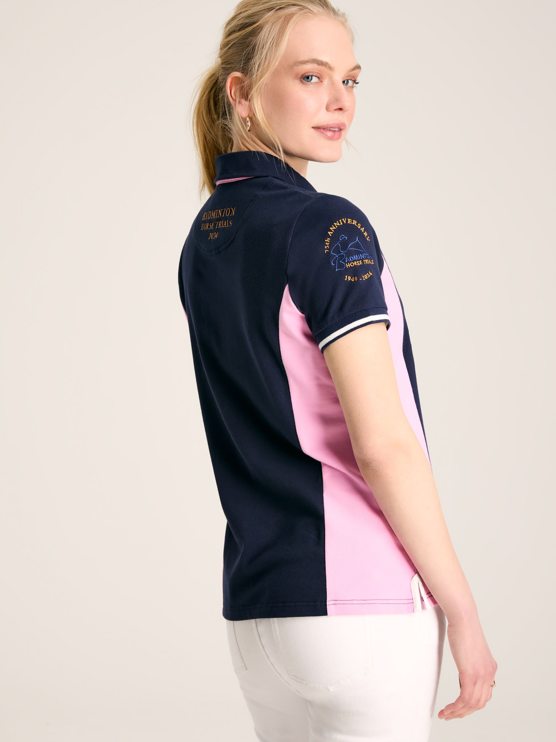 Official Badminton Navy & Pink Polo Shirt - Image 2 of 6