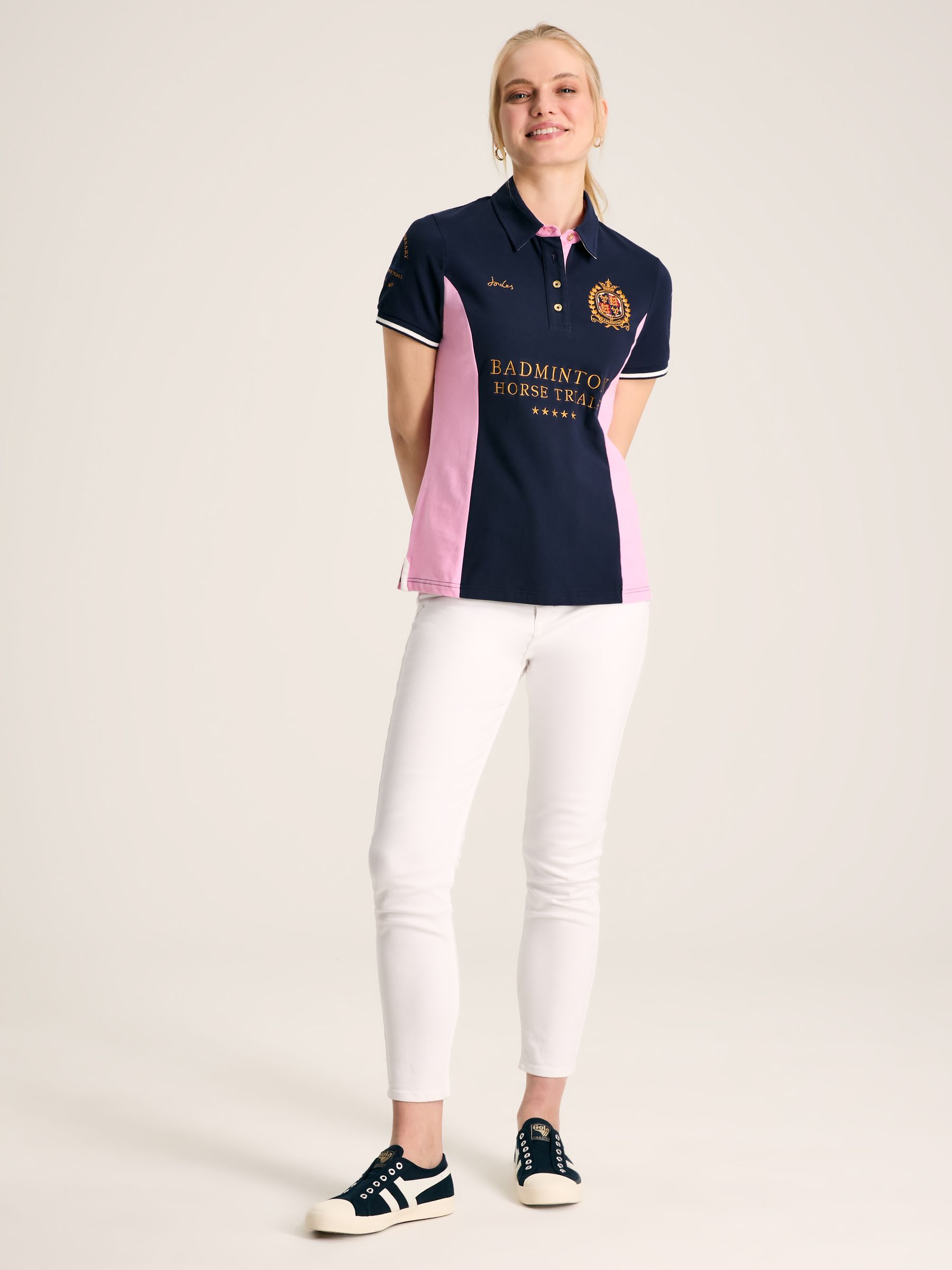 Official Badminton Navy & Pink Polo Shirt - Image 3 of 6