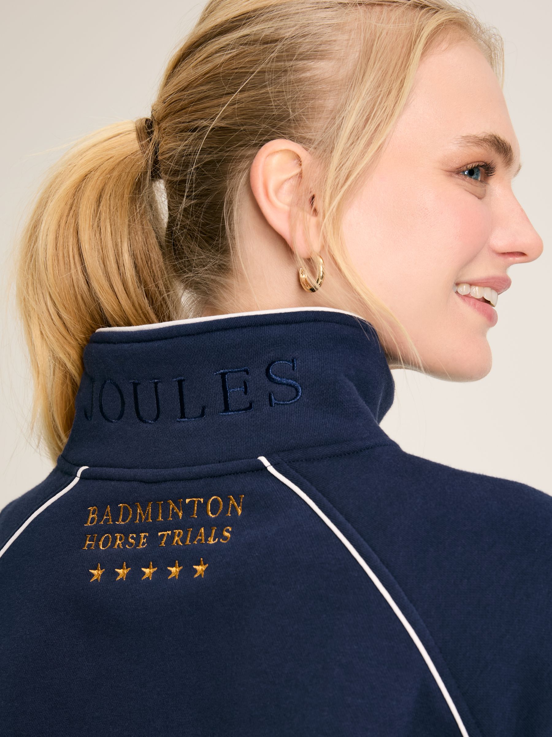 Official Badminton Navy Blue Unisex Quarter Zip Sweatshirt - Image 6 of 7