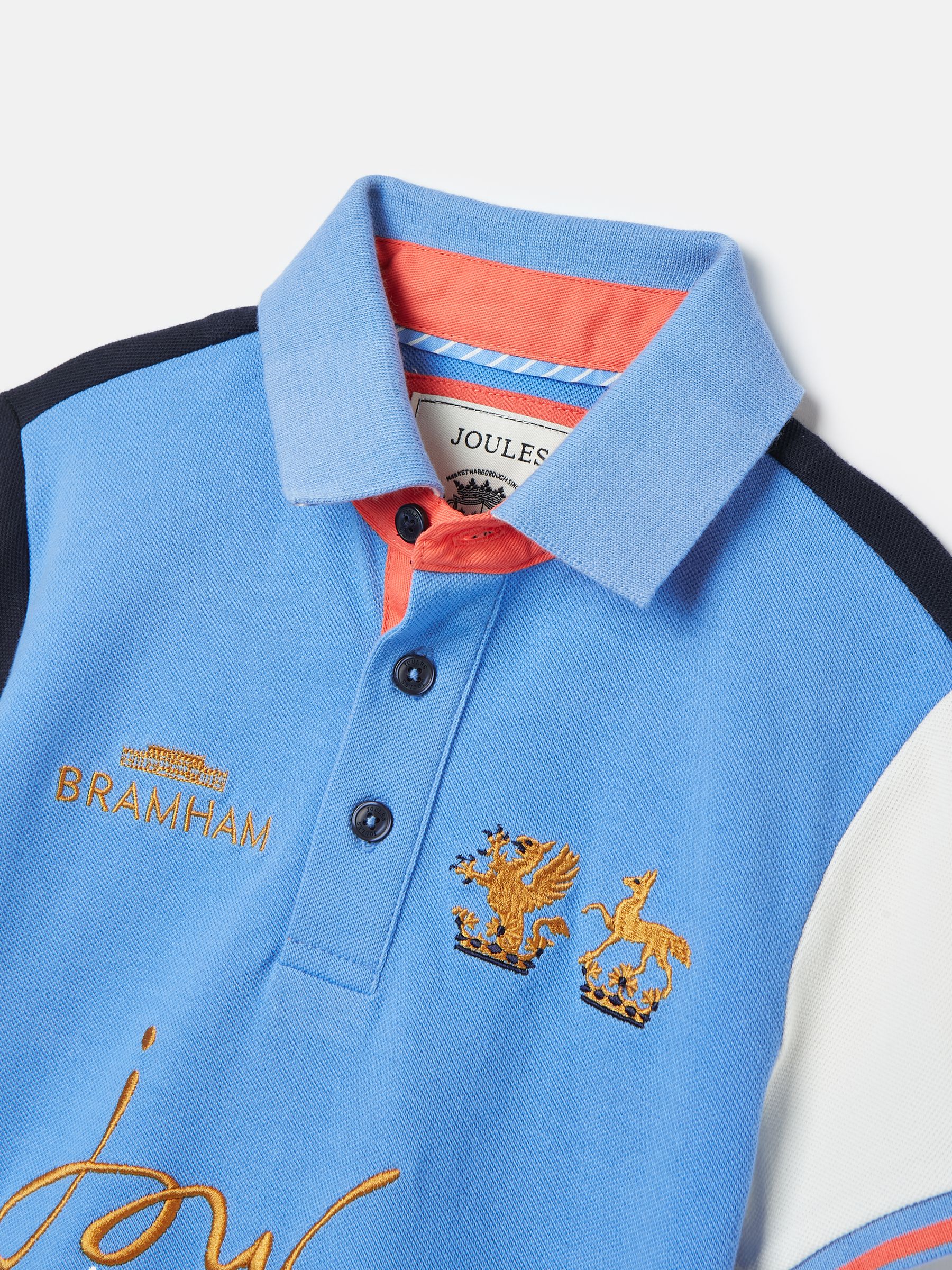 Official Bramham Blue/Orange Kids' Polo Shirt - Image 3 of 7