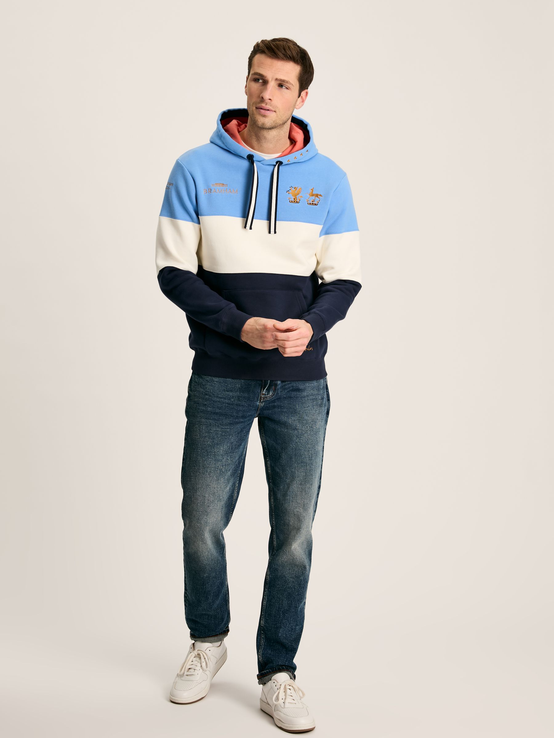 Bramham Blue & Cream Unisex Hoodie - Image 2 of 3 Bramham Blue & Cream Unisex Hoodie - Image 2 of 3