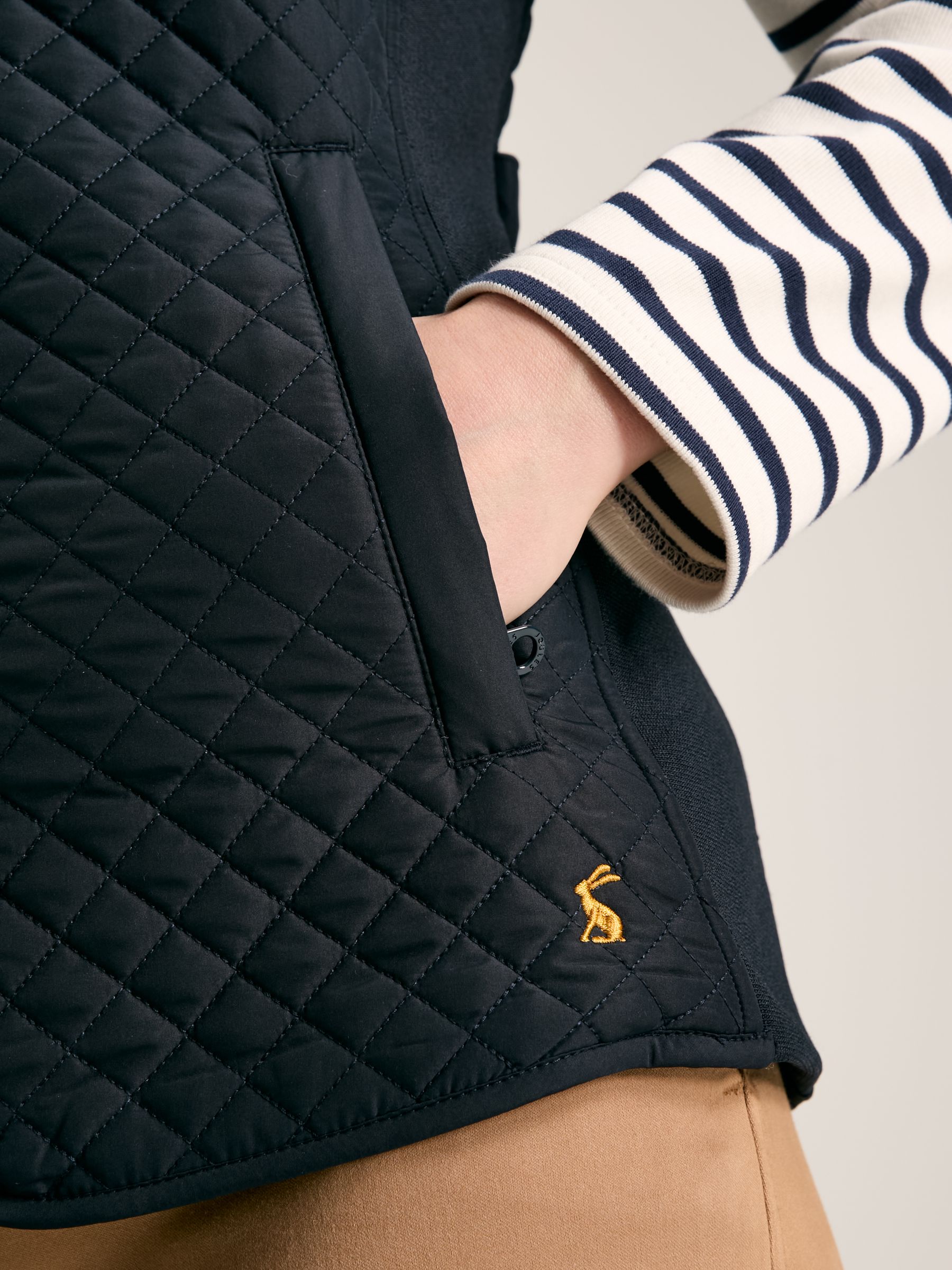 Official Bramham Navy Blue Diamond Quilted Gilet - Image 6 of 7