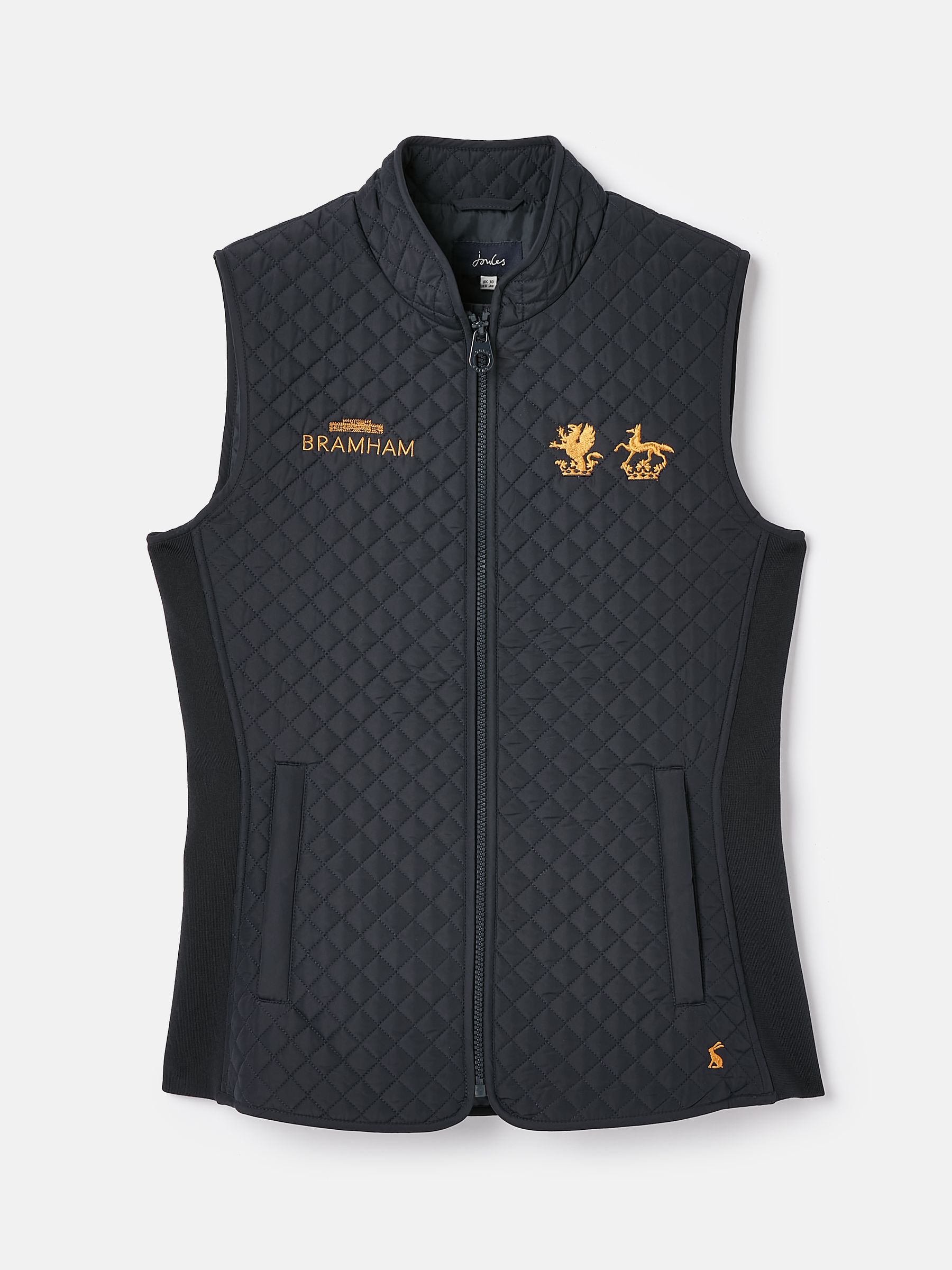 Official Bramham Navy Blue Diamond Quilted Gilet - Image 7 of 7