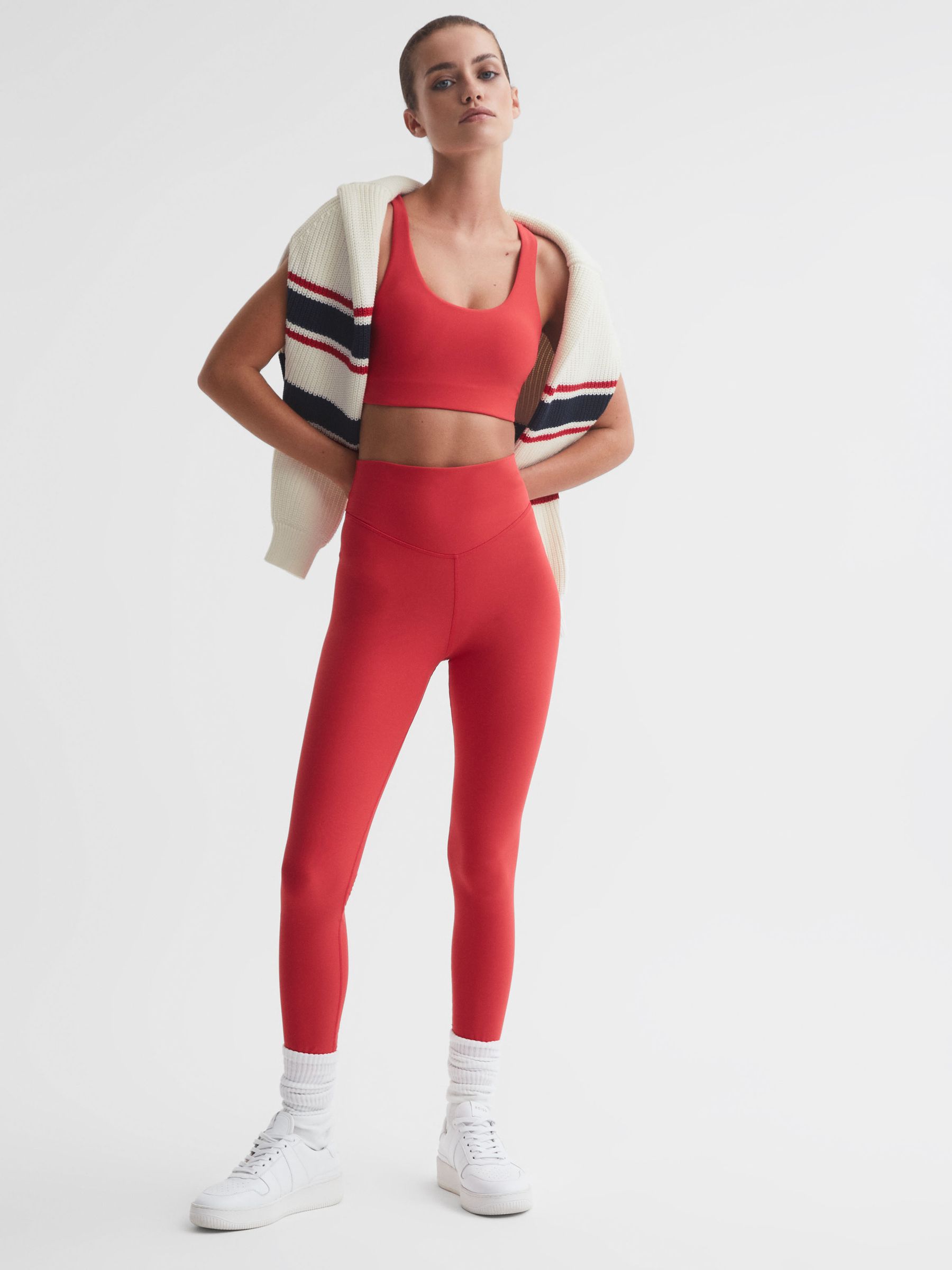 The Upside Racerback Sports Bra in Red - Image 3 of 5