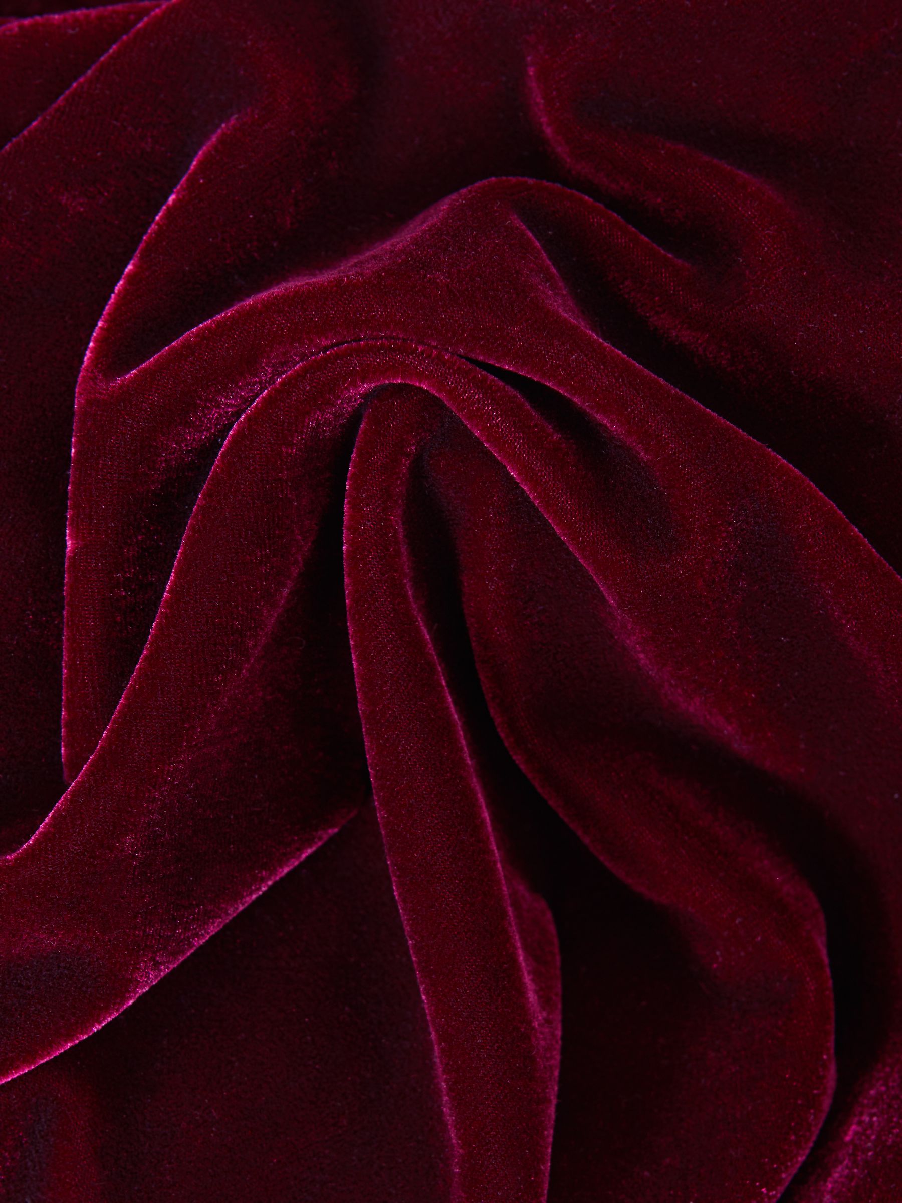 Velvet Belted Mini Dress in Berry - Image 7 of 7