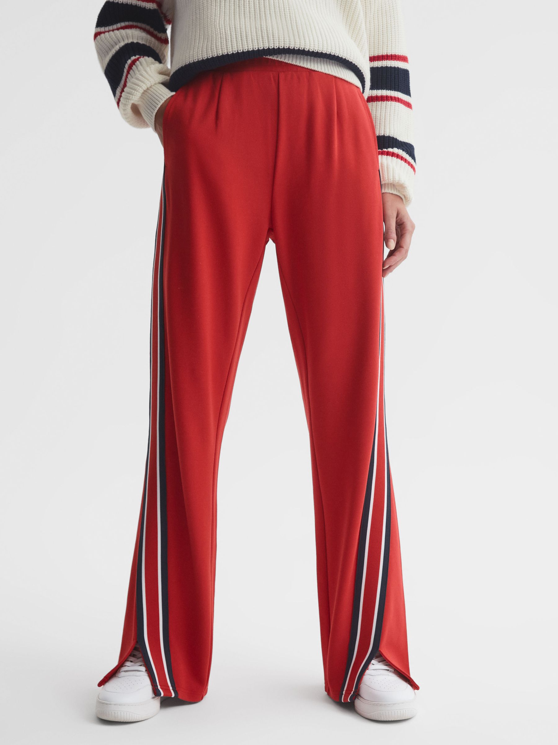 The Upside Striped Elasticated Trousers in Red - Image 3 of 4