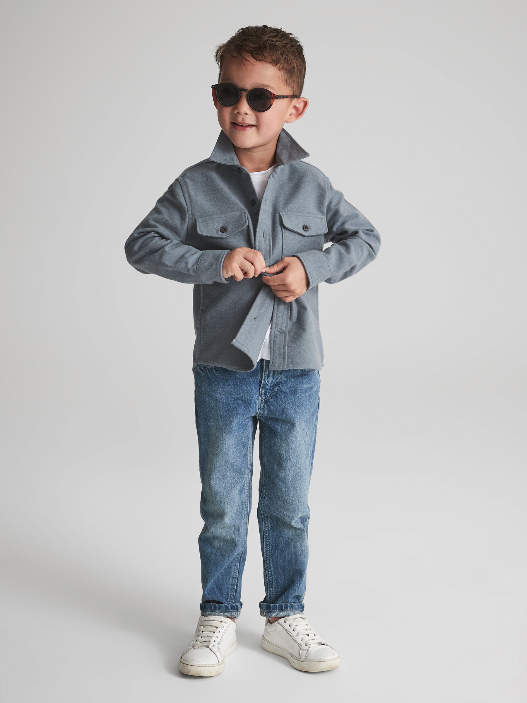 Senior Twin Pocket Overshirt in Blue - Image 1 of 6