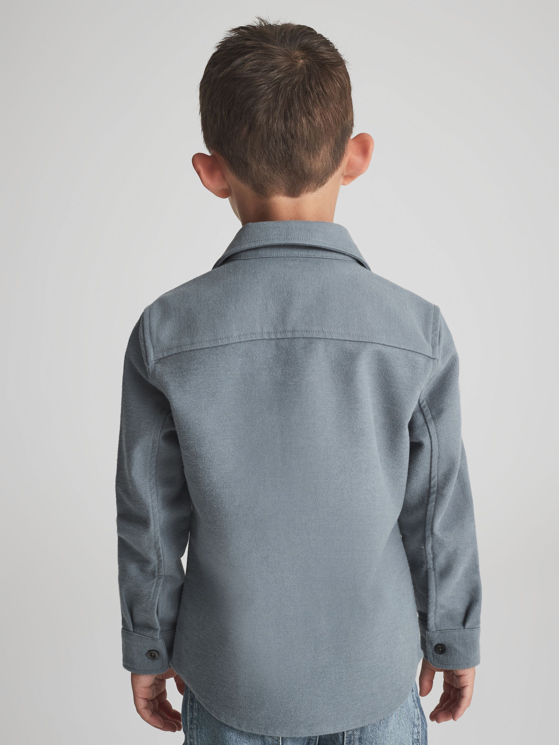 Senior Twin Pocket Overshirt in Blue - Image 4 of 6
