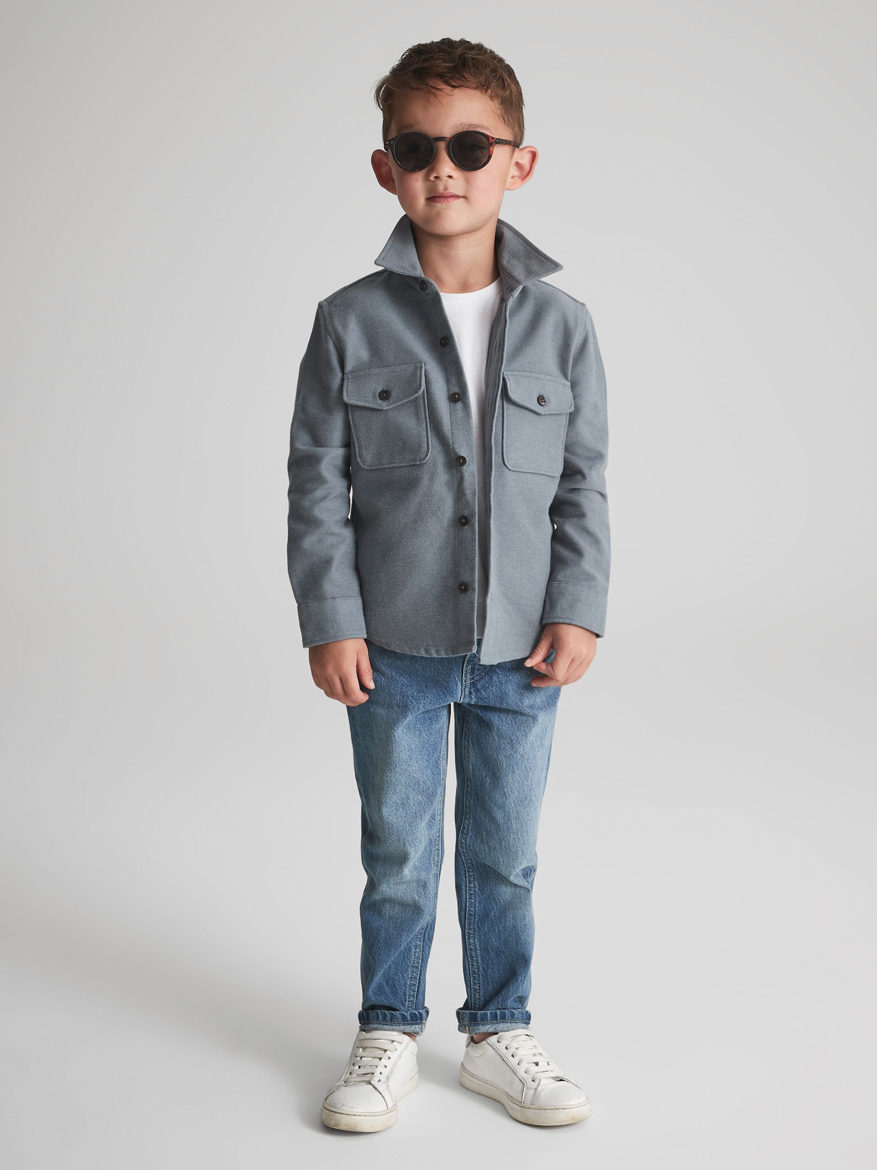 Senior Twin Pocket Overshirt in Blue - Image 5 of 6