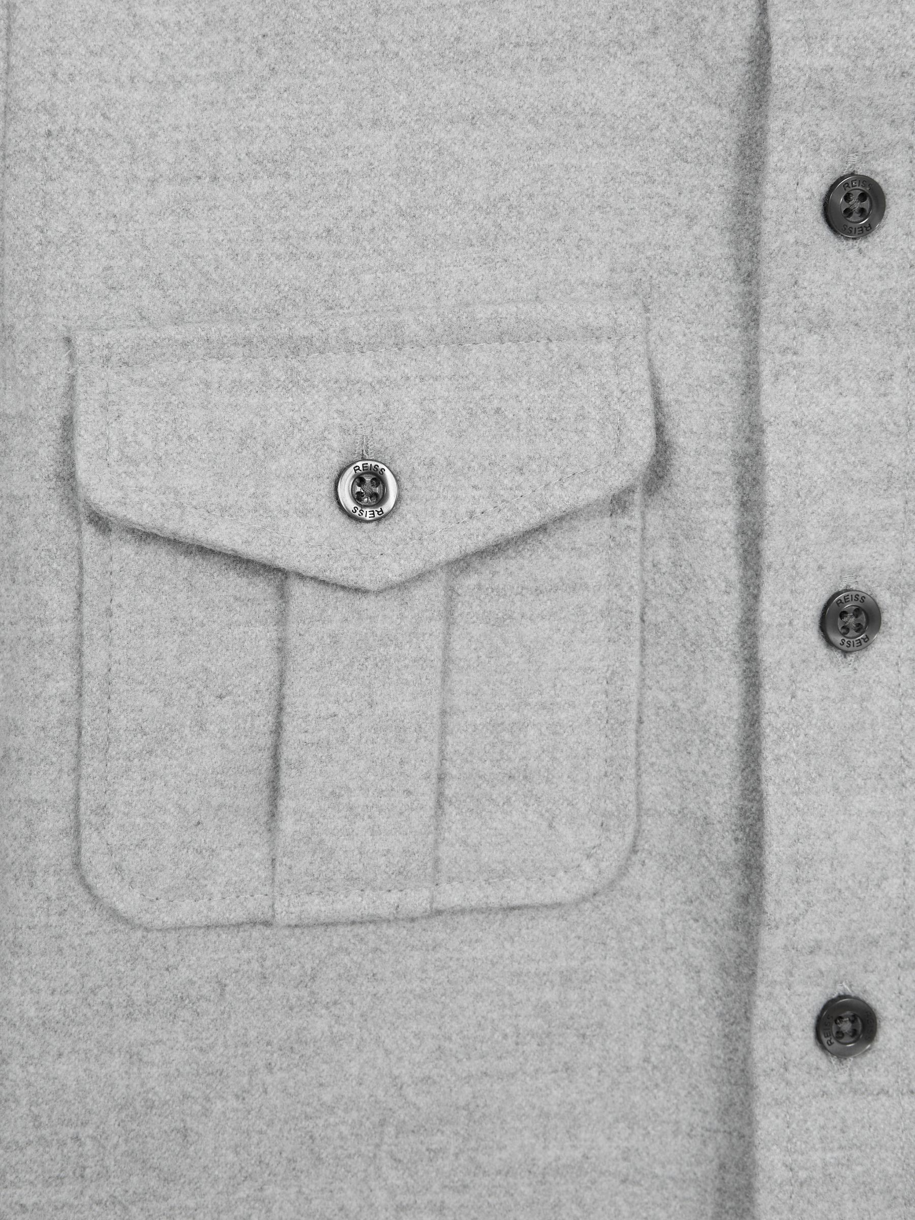 Senior Brushed Twin Pocket Overshirt in Grey - Image 5 of 5