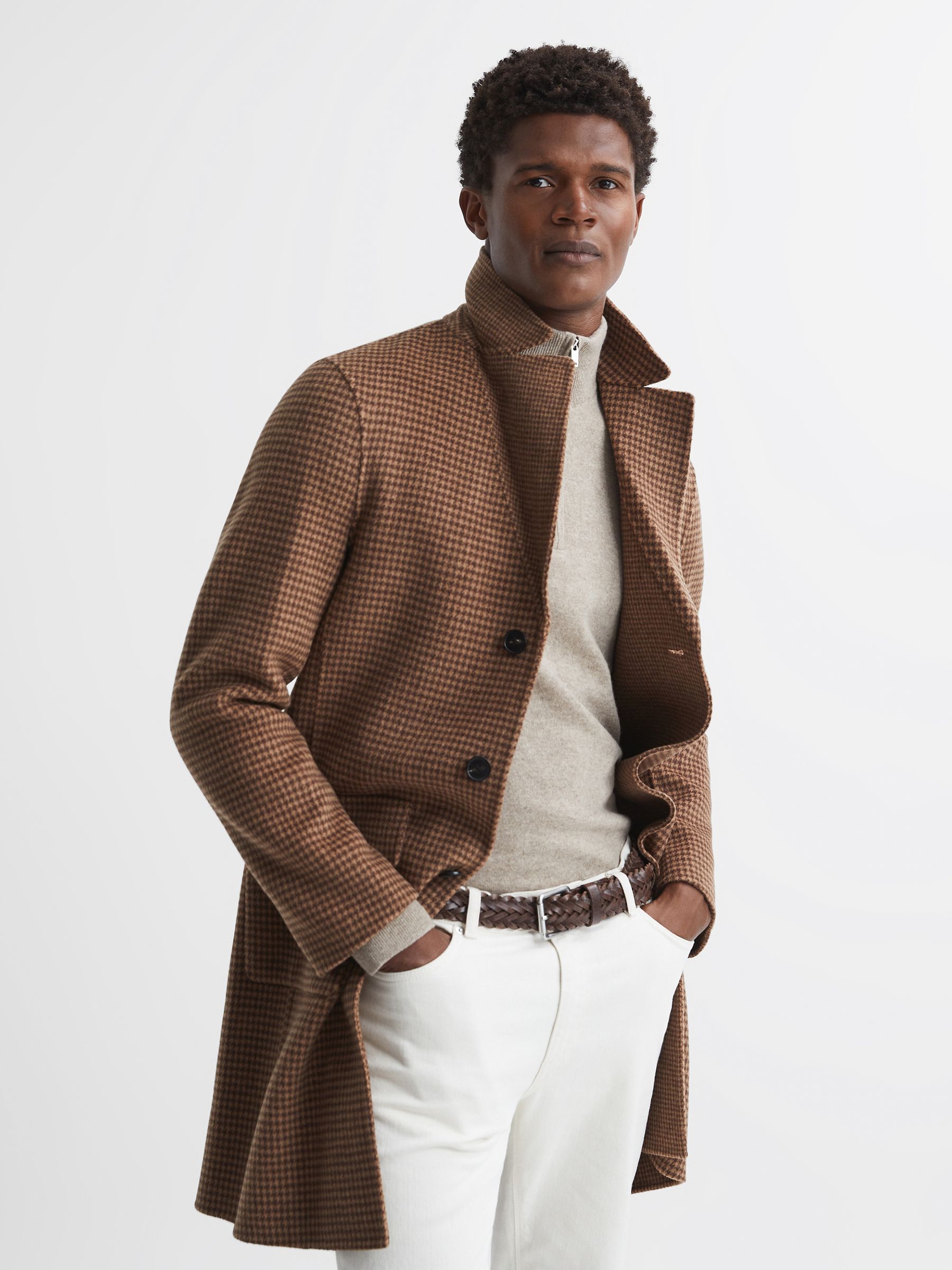 Woven Leather Belt in Chocolate - Image 2 of 6