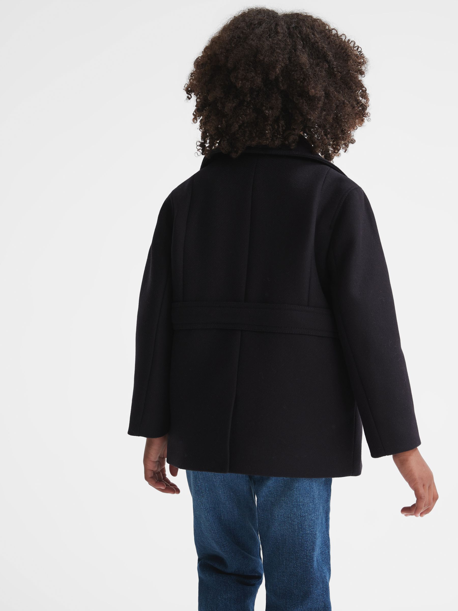 Senior Wool Pea Coat in Navy - Image 6 of 8