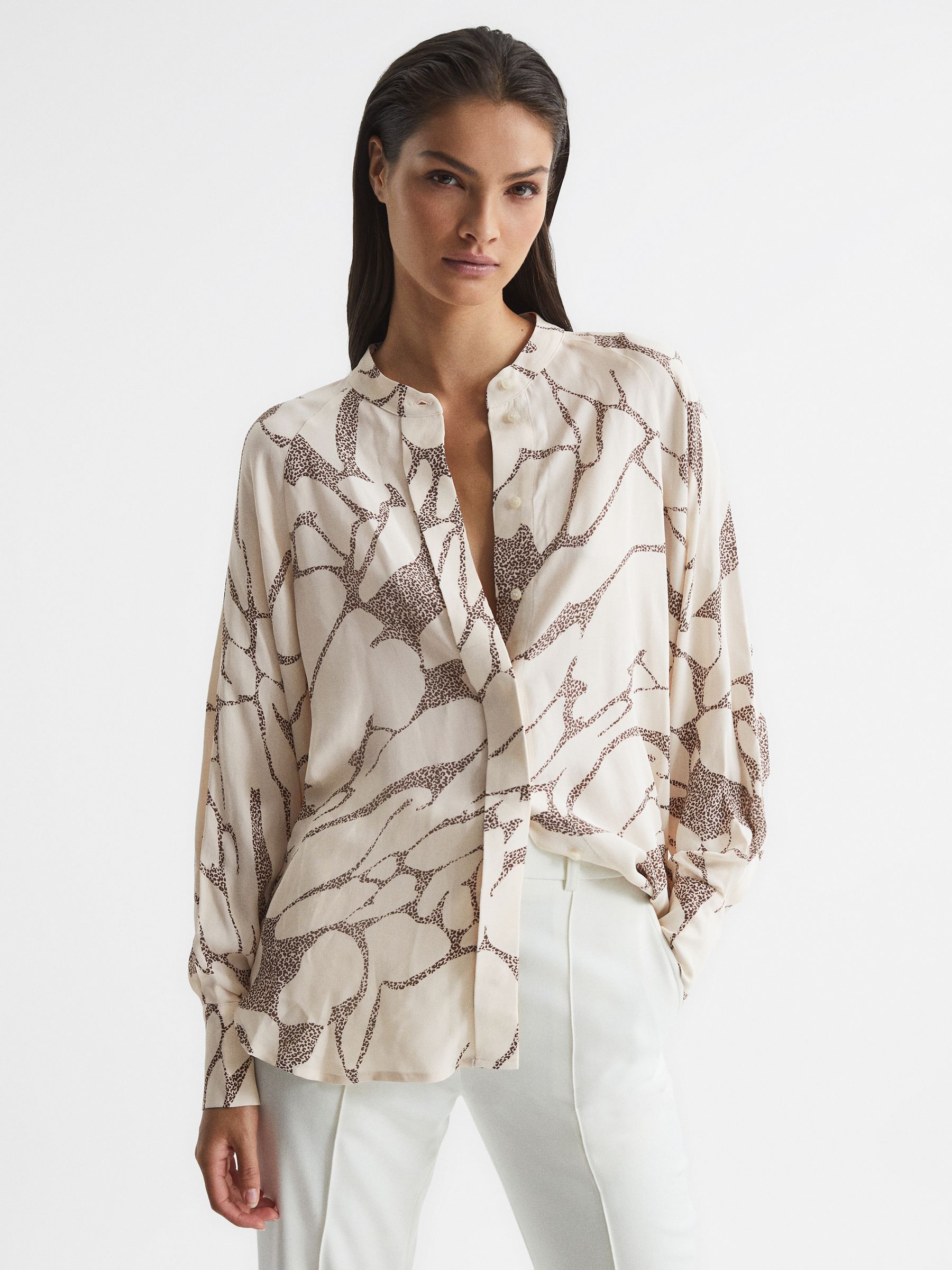 Printed Shirt in Cream - Image 1 of 5