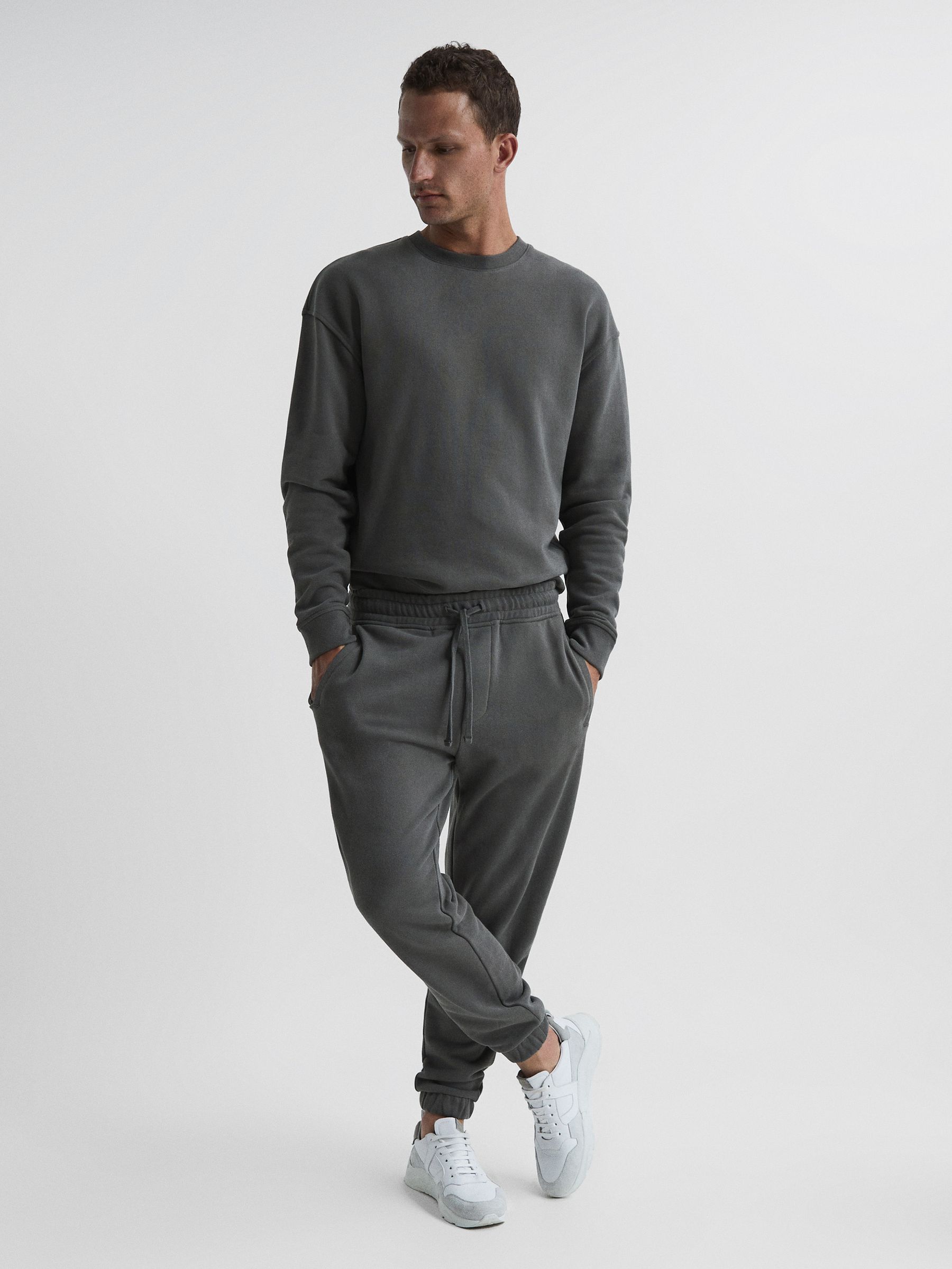 Oversized Garment Dye Joggers in Olive - Image 3 of 5