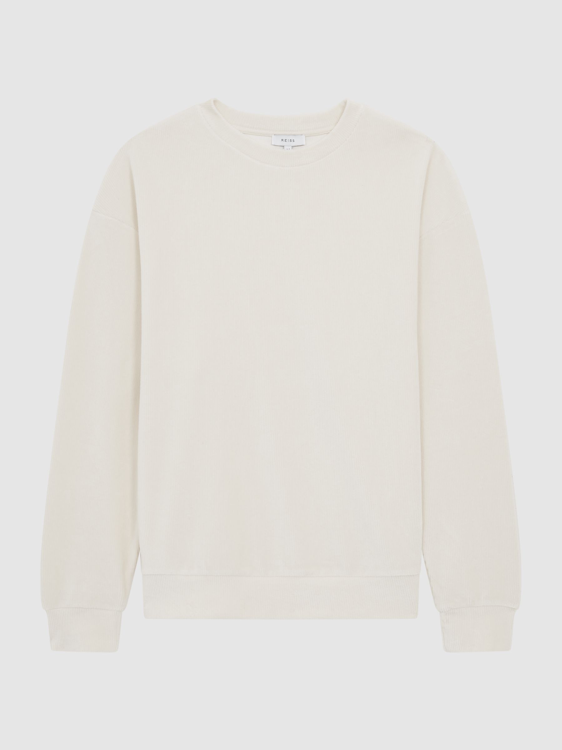 Jersey Cord Sweatshirt in Off White - Image 2 of 6