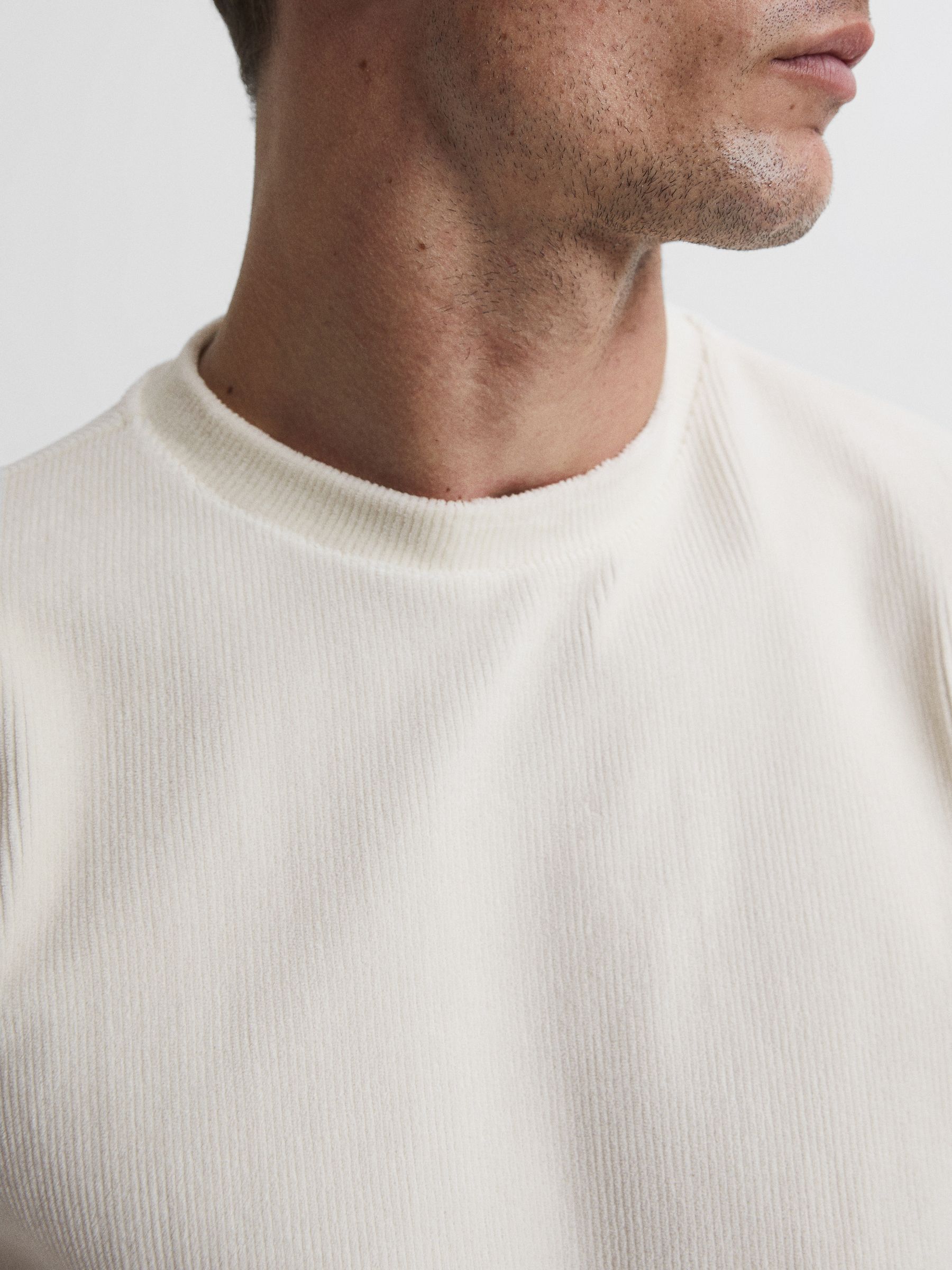 Jersey Cord Sweatshirt in Off White - Image 6 of 6