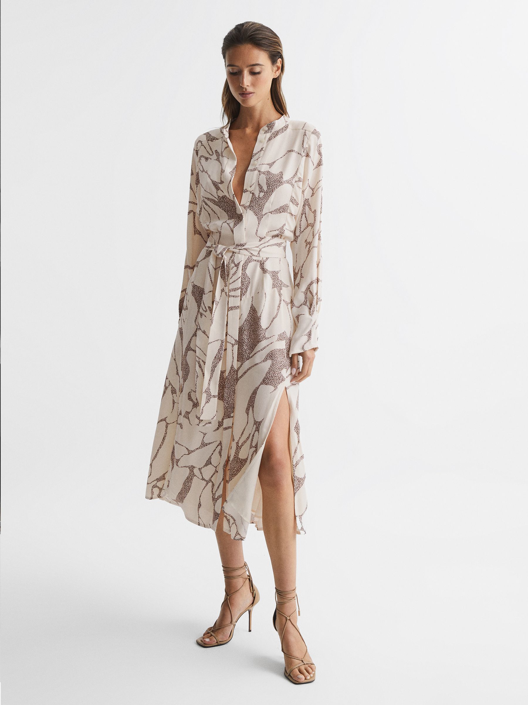 Petite Leopard-Print Dress in Cream - Image 3 of 7