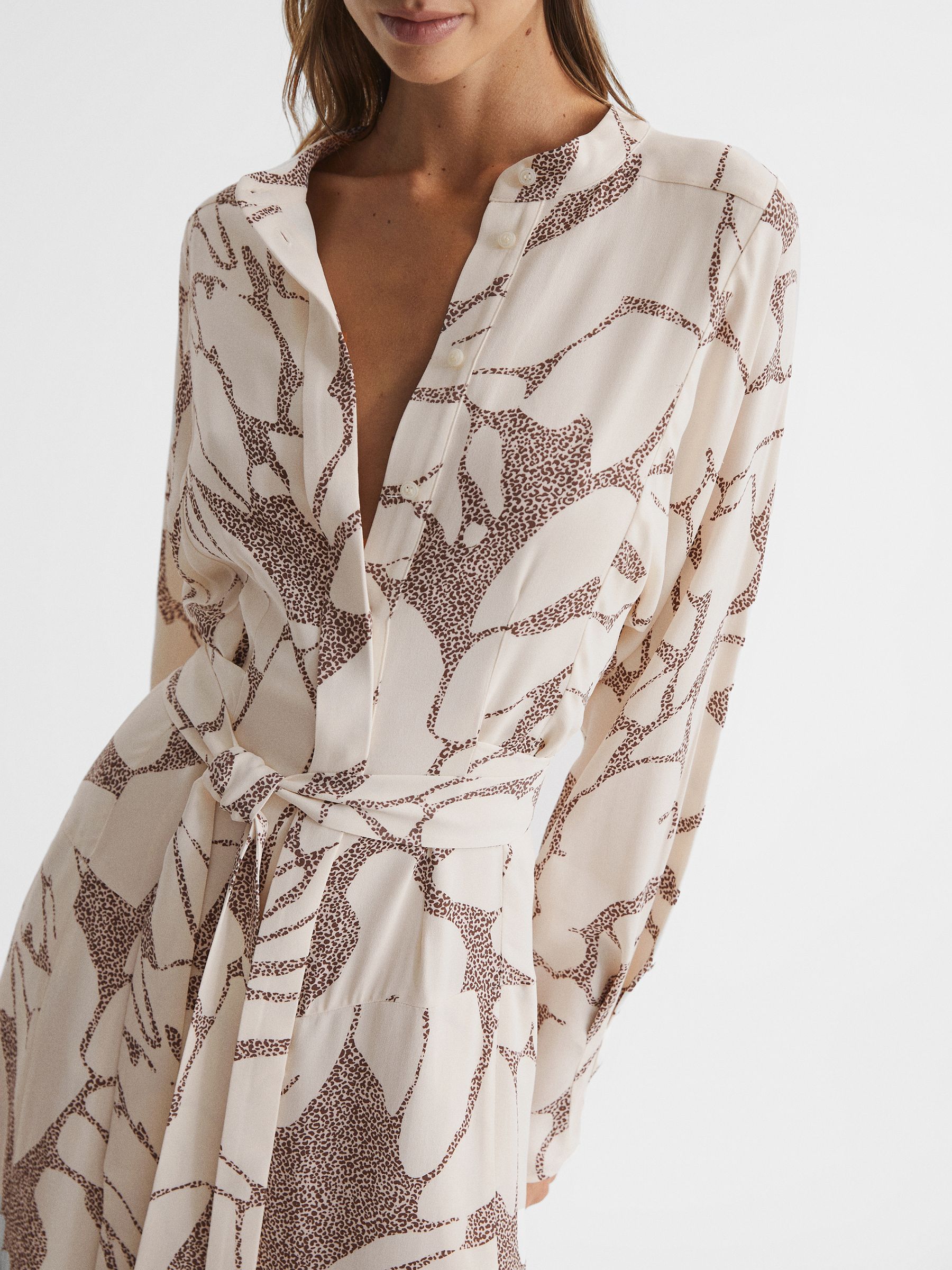 Petite Leopard-Print Dress in Cream - Image 4 of 7